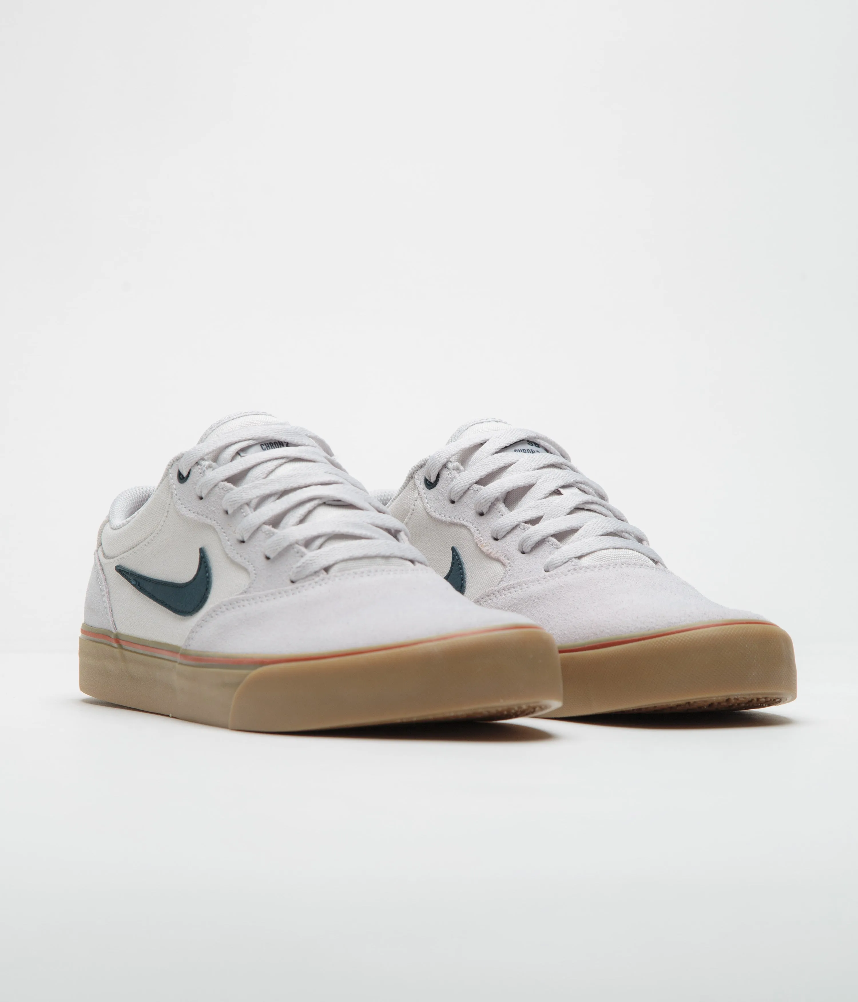 Nike SB Chron 2 Shoes in Vast Grey and Armory Navy and Dark Russet