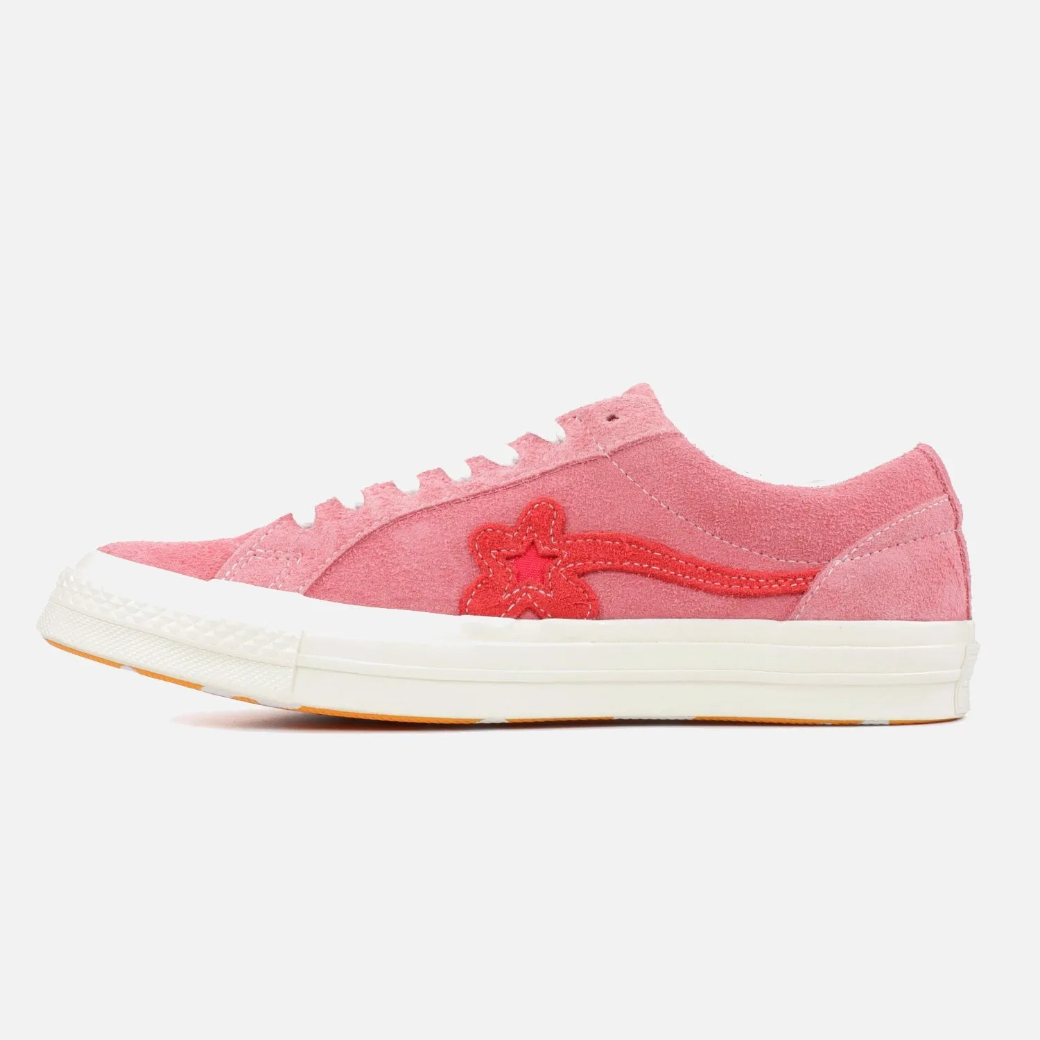 Converse x Golf Le Fleur Geranium Pink Suede lugged outsole running shoes Adjustable lacing