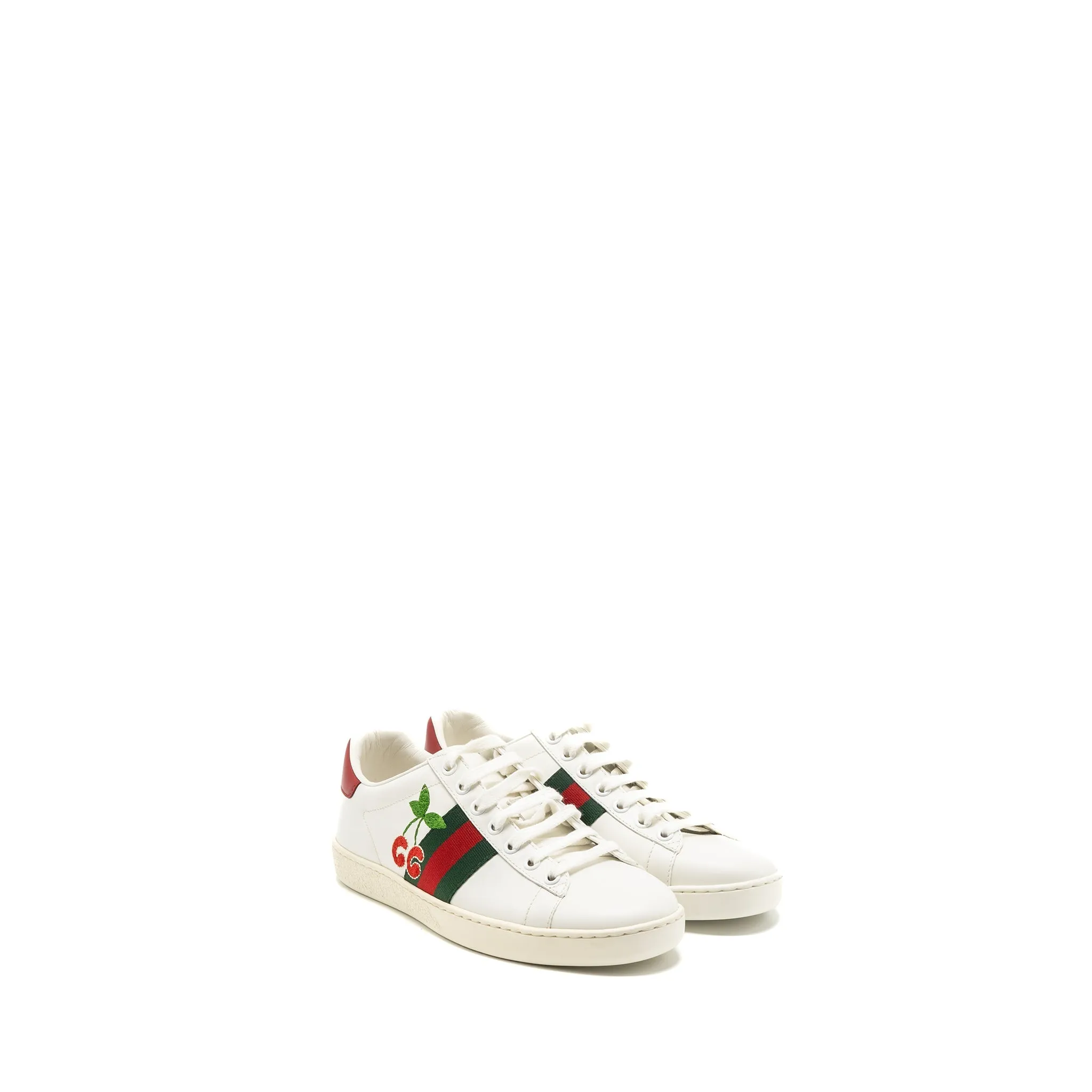 All weather Gucci size 36 leather sneakers with GG cherry print white multicolour