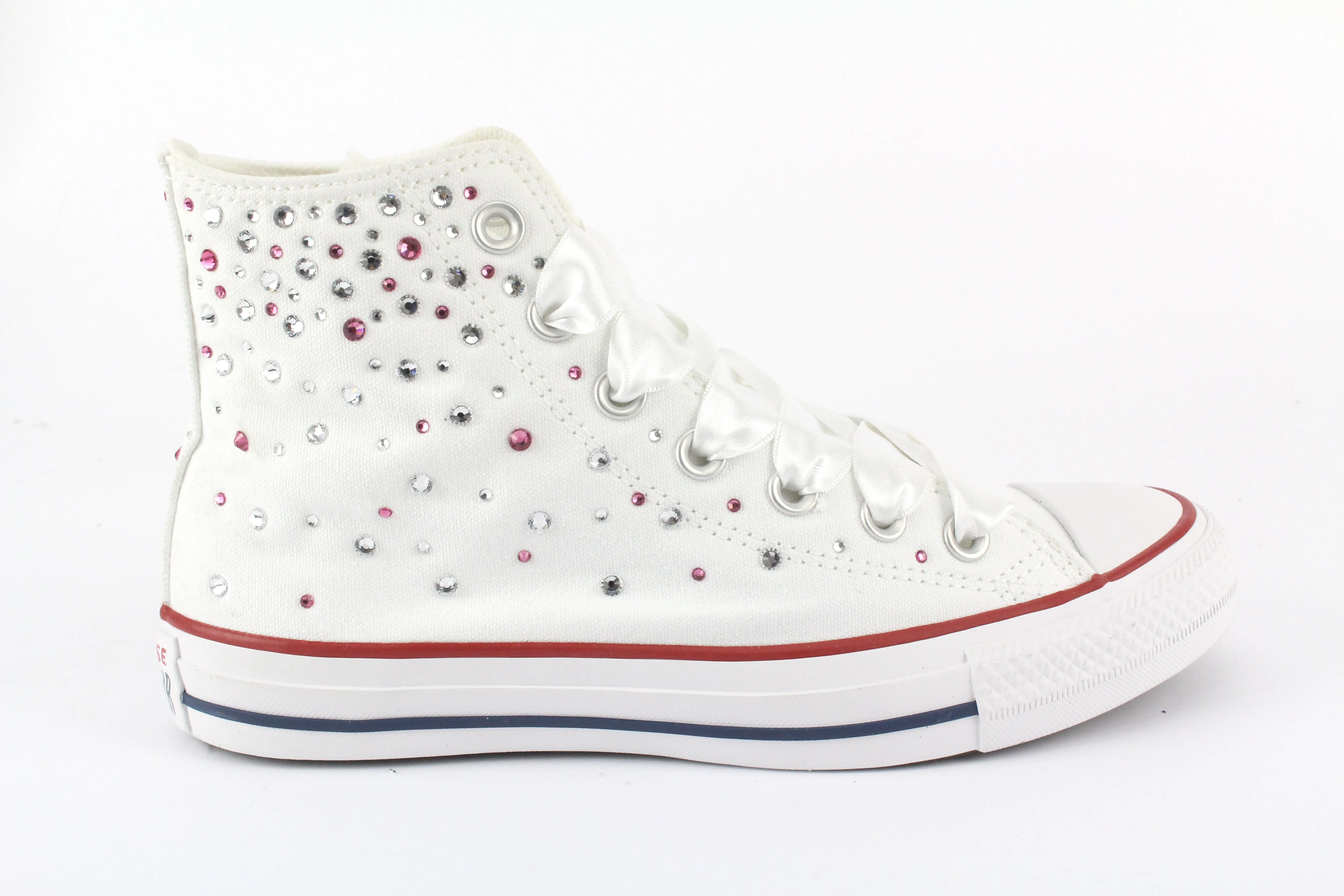 Lounge Ready Converse All Star White Strass Termo Cristal Rose