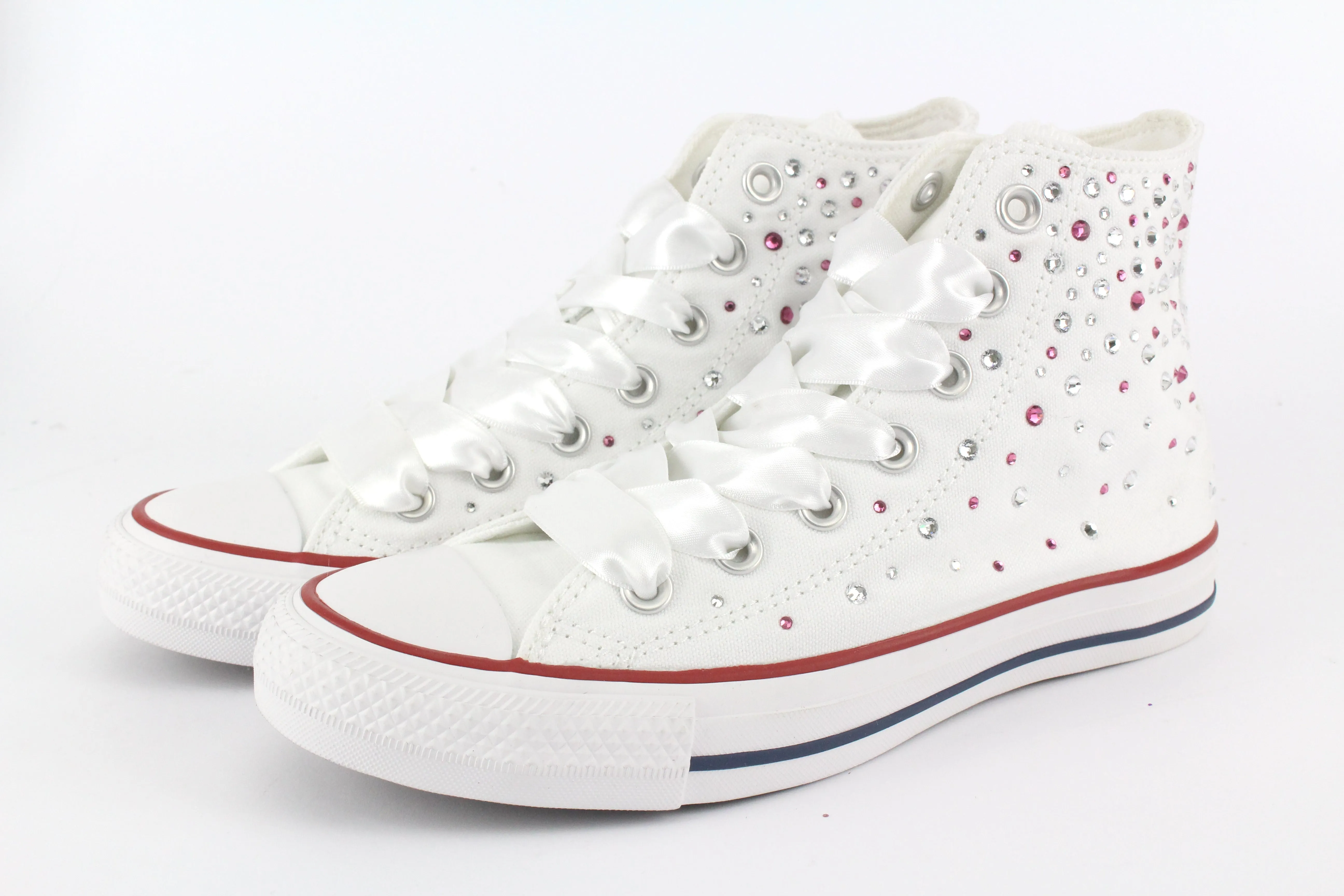 Anti Slip Converse All Star White Strass Termo Cristal Rose