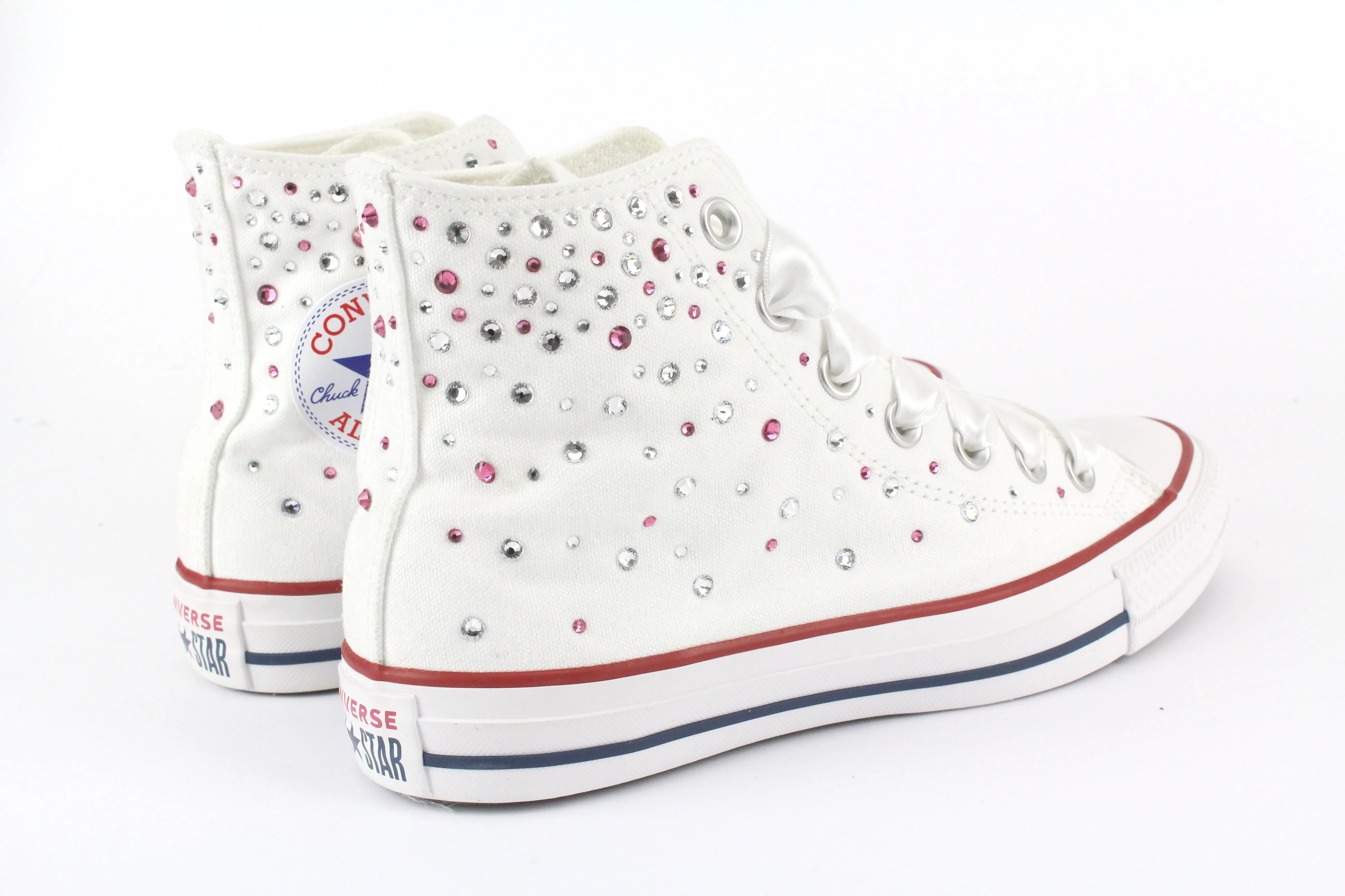 Anti Slip Converse All Star White Strass Termo Cristal Rose