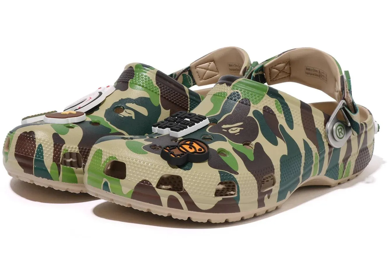 Crocs Classic Clog A Bathing Ape ABC Camo Green Retro Core Road grip