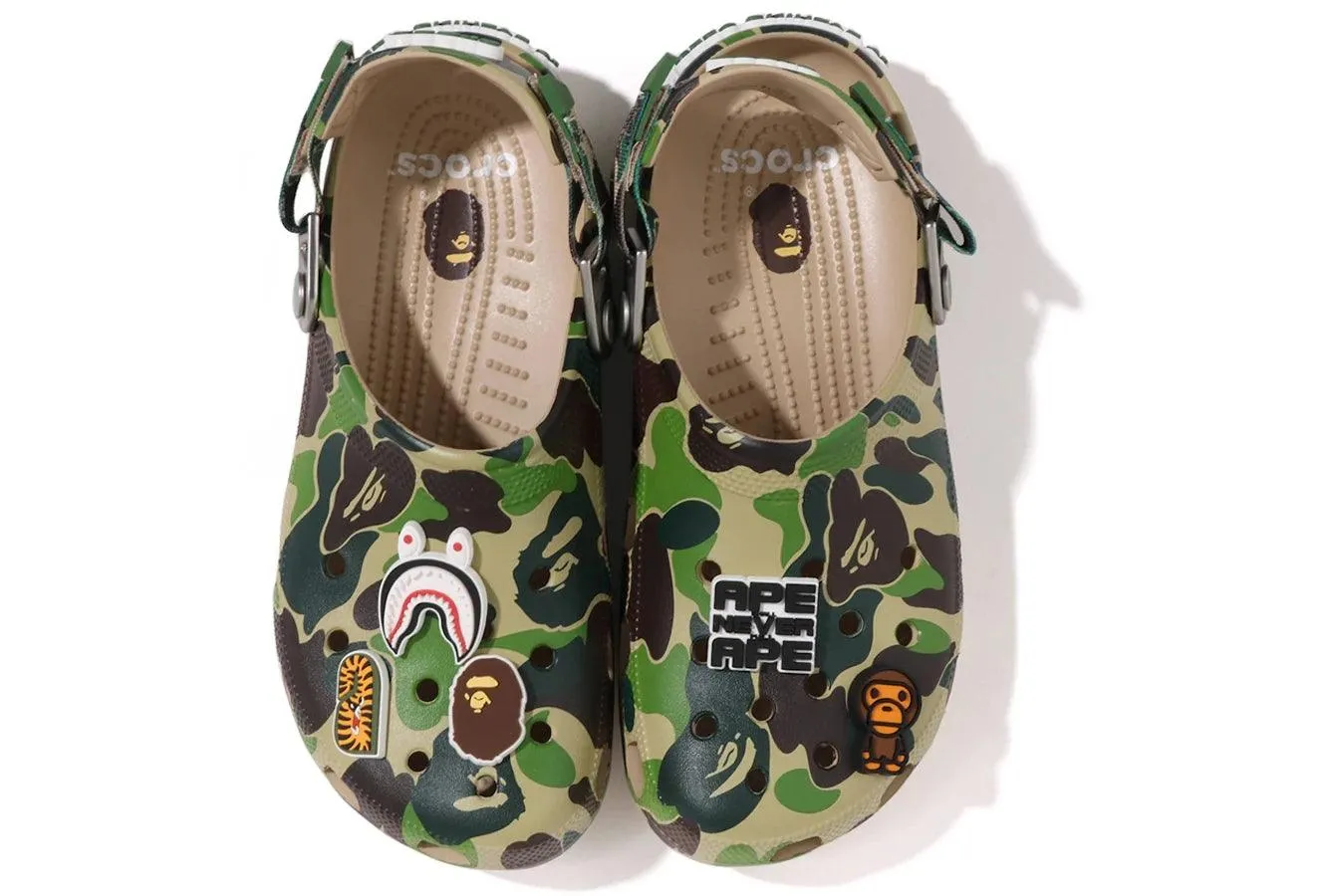 Arch-Lock Crocs Classic Clog A Bathing Ape ABC Camo Green