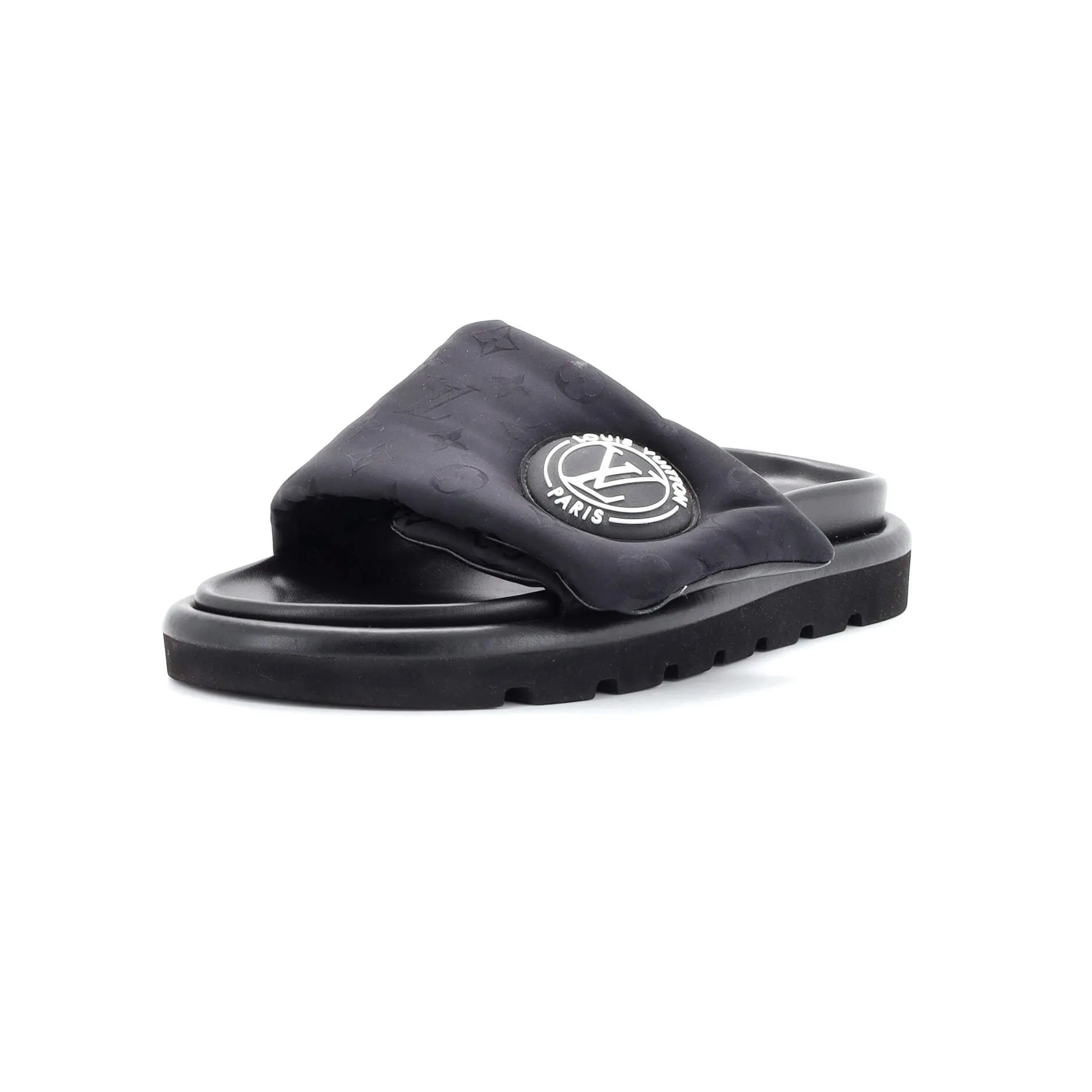 Bare Light Louis Vuitton Women's Pool Pillow Comfort Mule Sandals Monogram Nylon