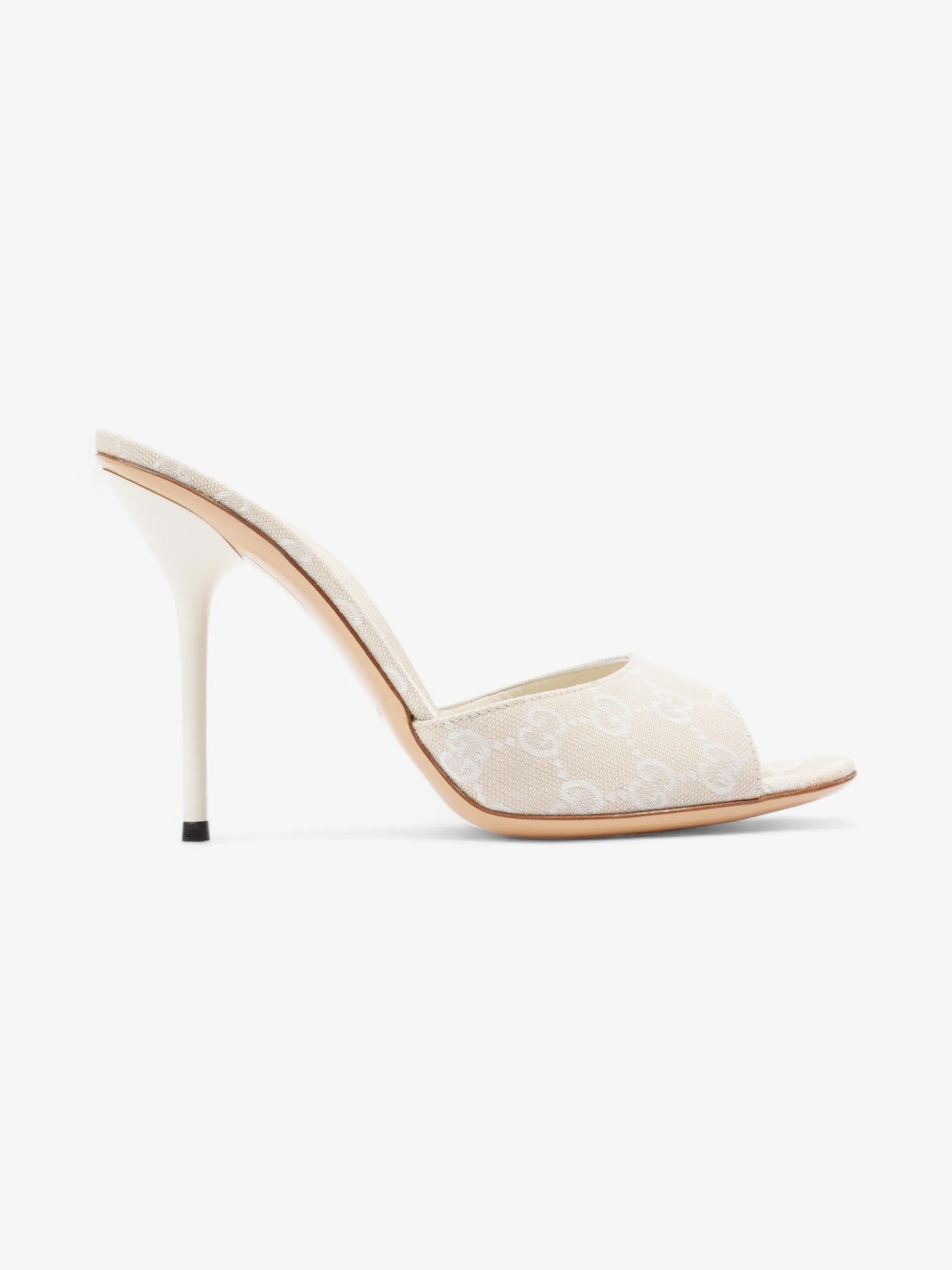 Black Heels Gucci Guccissima Heels 95mm GG Supreme / Beige Cotton EU 41 UK 8
