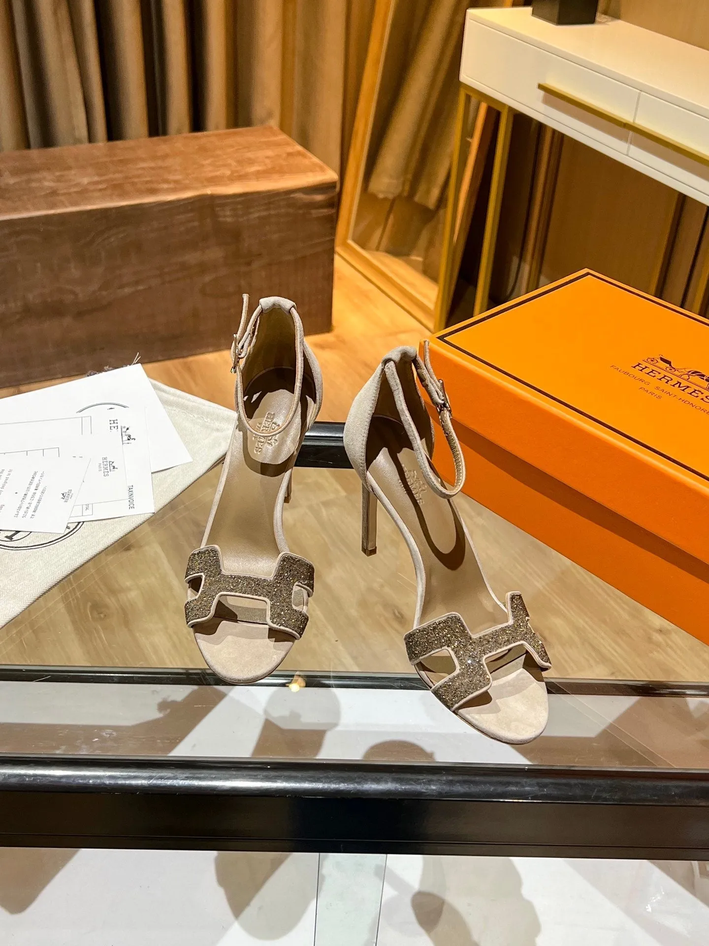 Blue Heels New Hermes HIGH HEELS 026