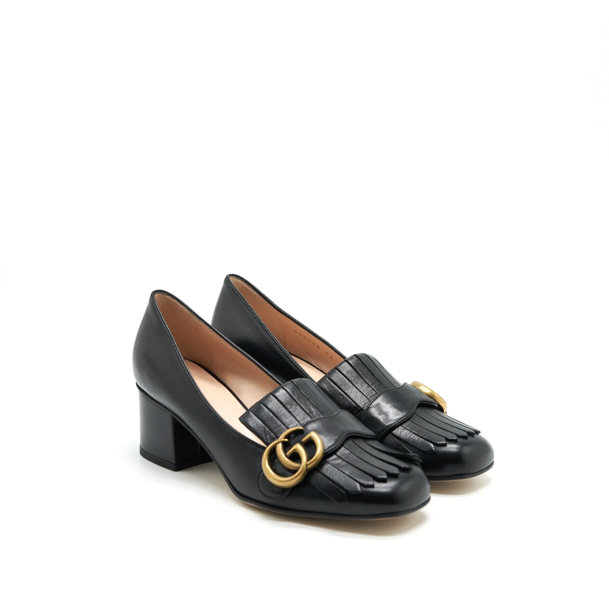 Bohemian Wedges Gucci Size36 Leather Mid-Heel Pump