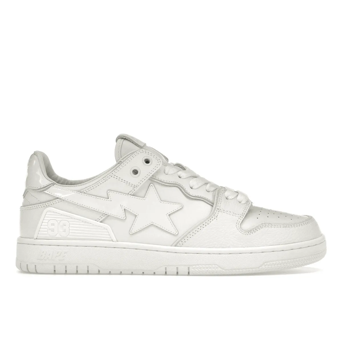 Virtual Step A Bathing Ape Bape SK8 Sta Triple White Patent Leather Sta Logo