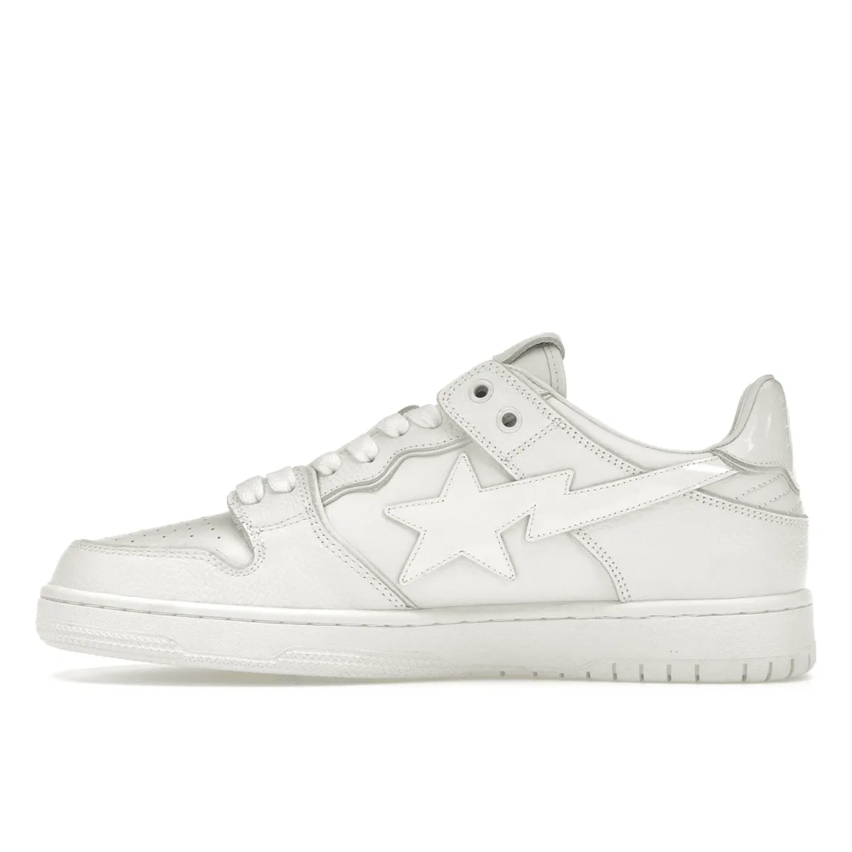 Bold-Look A Bathing Ape Bape SK8 Sta Triple White Patent Leather Sta Logo