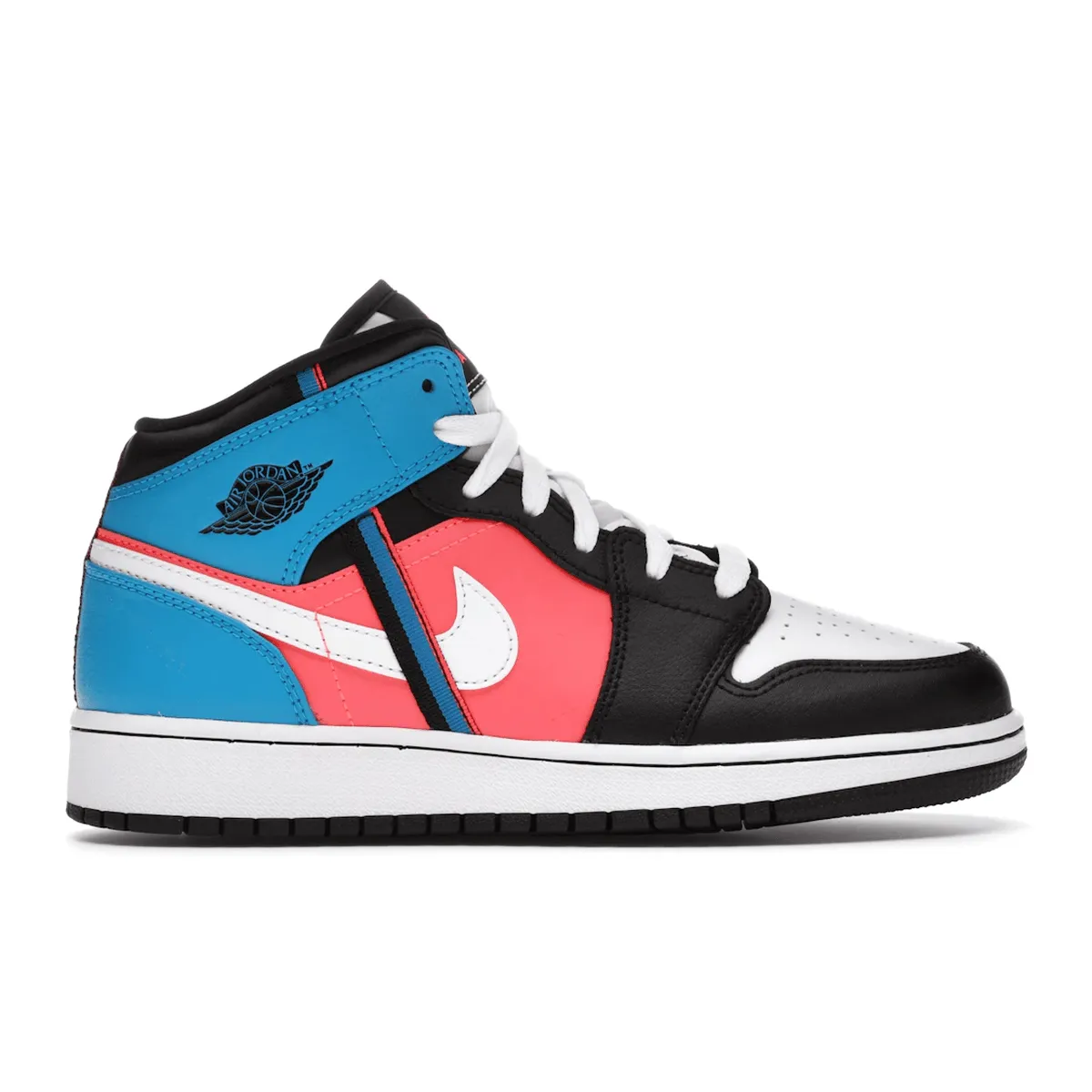 Strong Traction Shock Resistance Air Jordan 1 Mid Tri Color Ribbons
