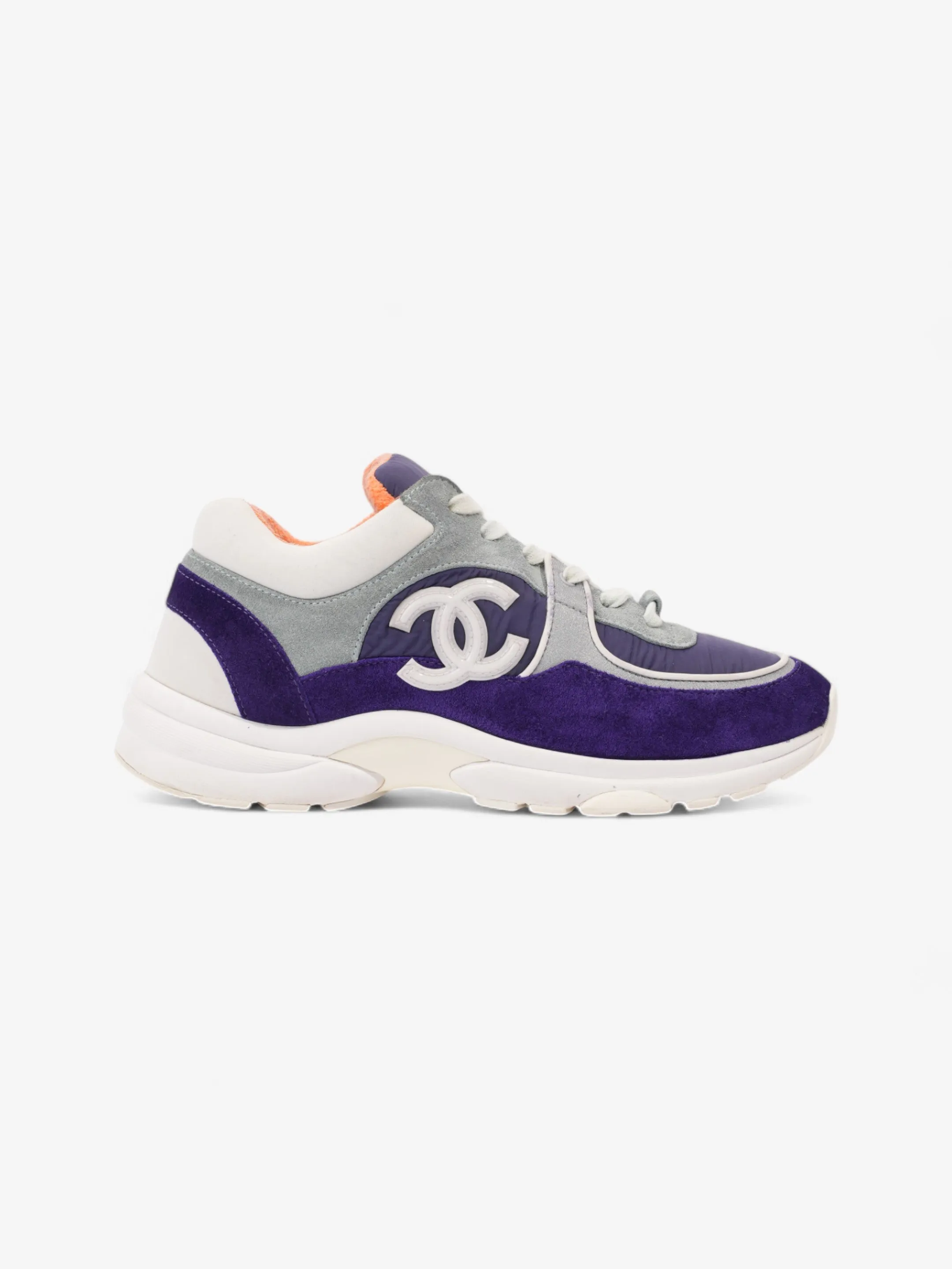 Bounce Back Tech Chanel CC Logo Sneakers Blue / White / Orange Suede EU 39.5 UK 6.5