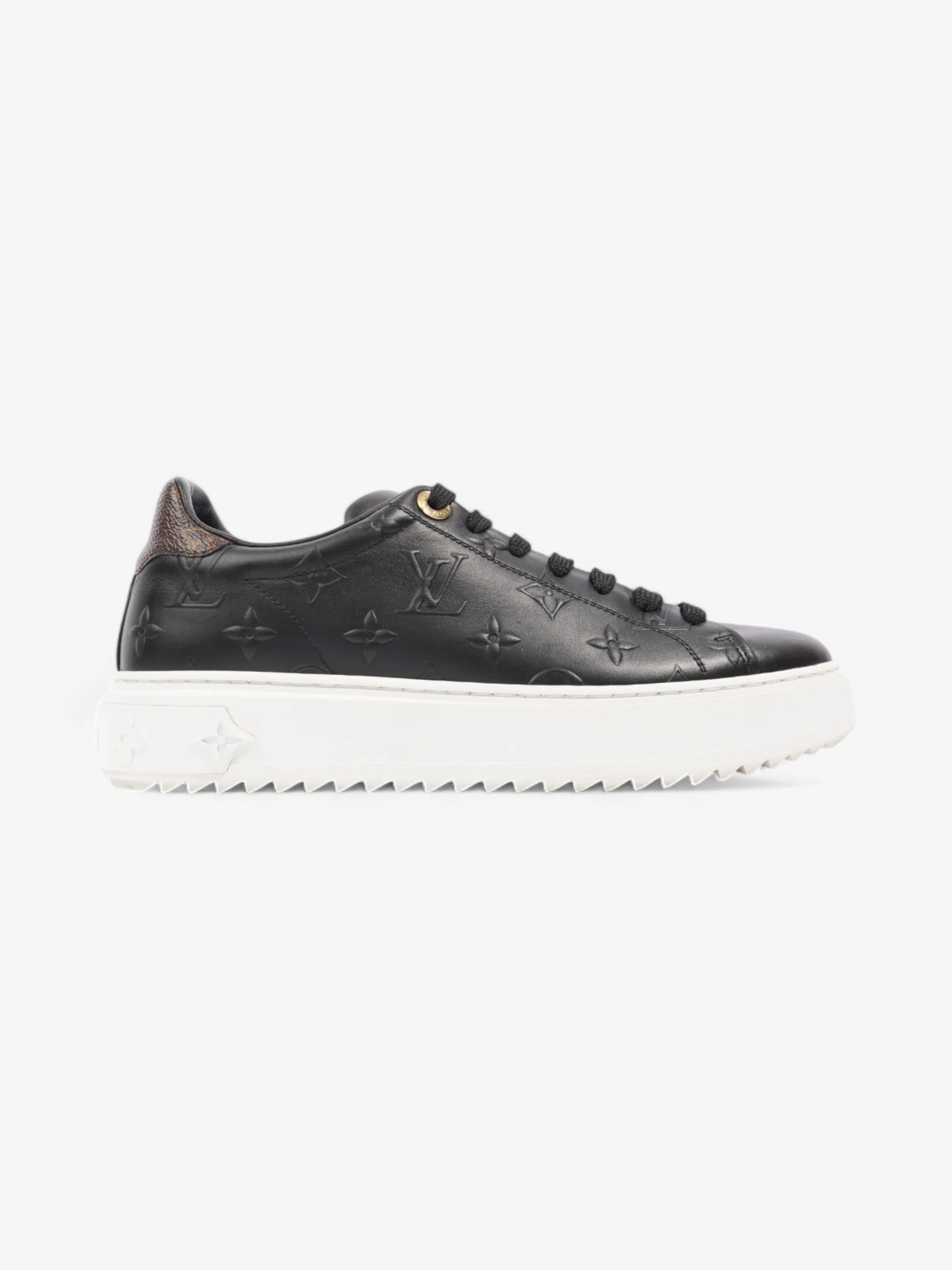 Breath Flow Support Louis Vuitton Time Out Sneakers Black / Monogram Leather EU 37 UK 4