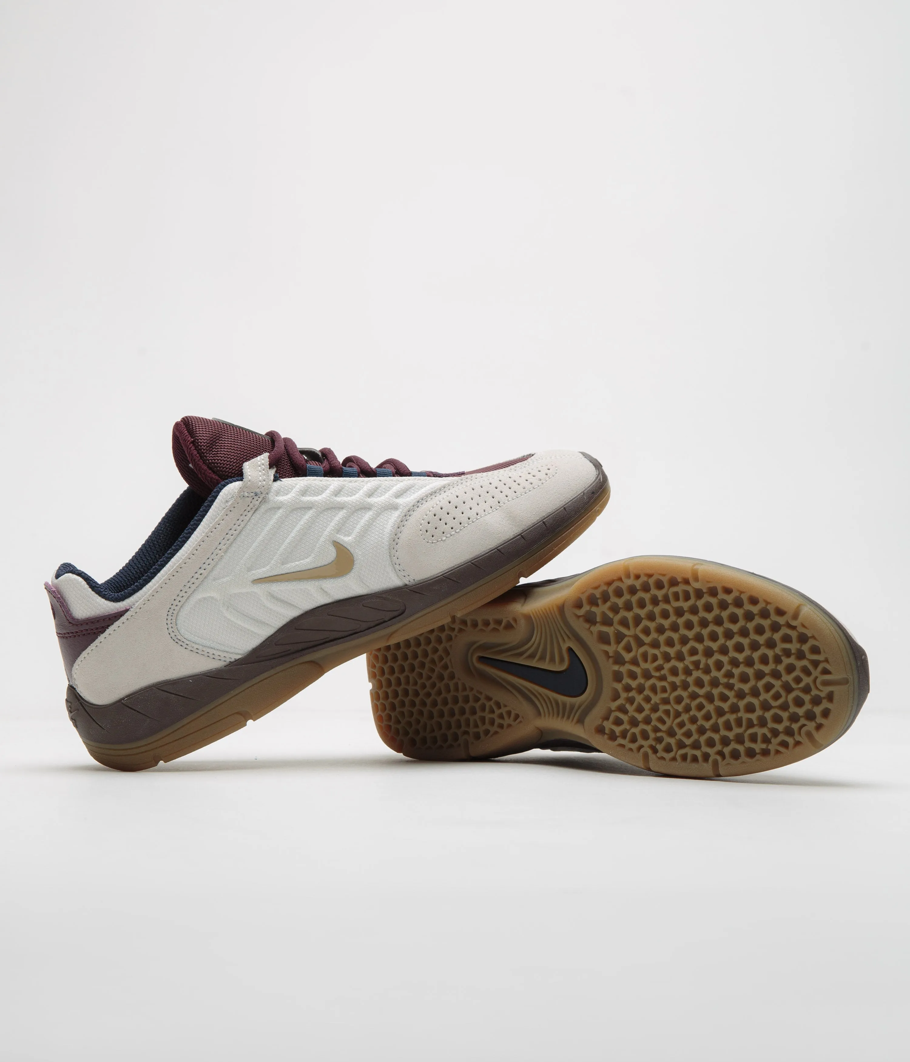 Nike SB Vertebrae Shoes in Phantom and Parachute Beige and Burgundy Crush