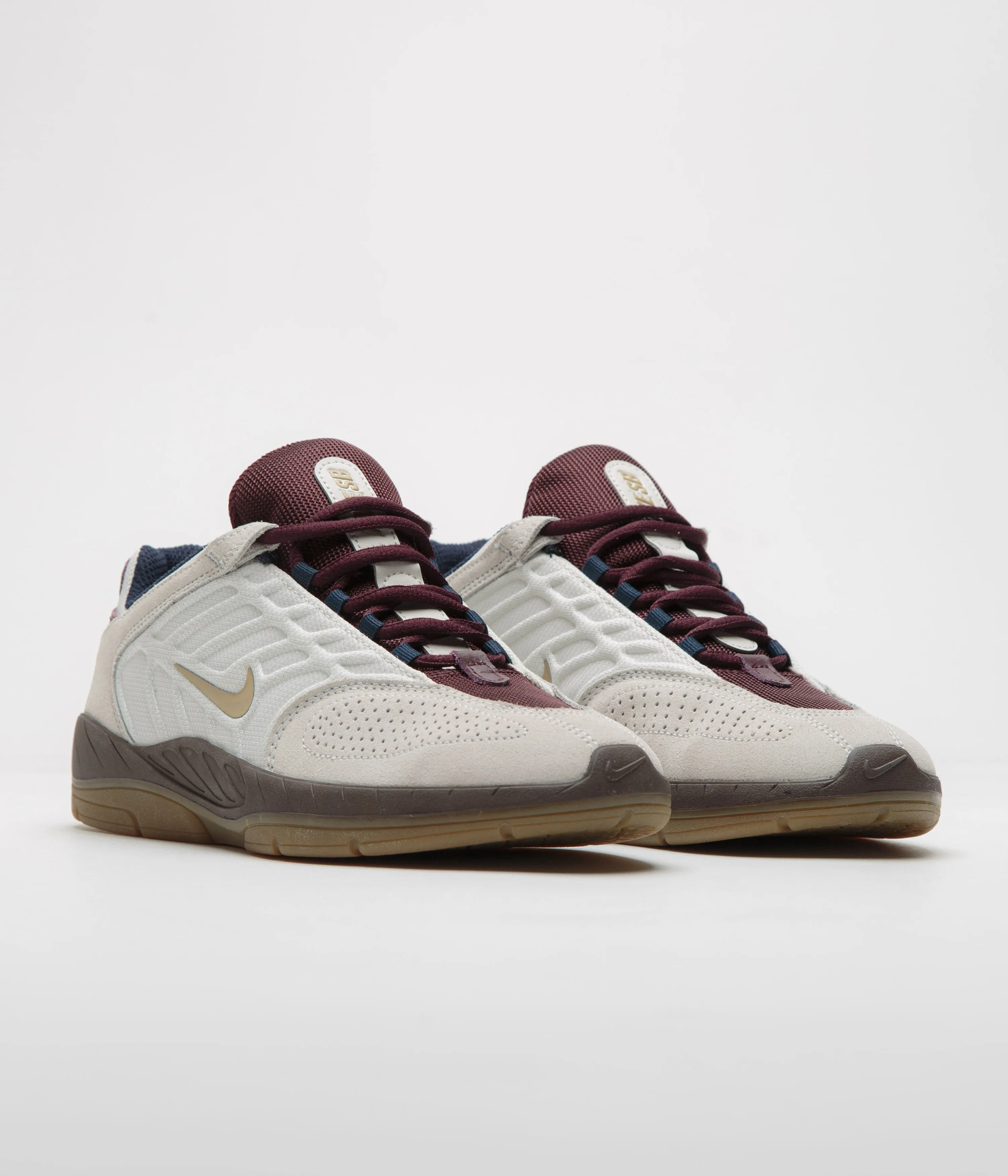 Nike SB Vertebrae Shoes in Phantom and Parachute Beige and Burgundy Crush