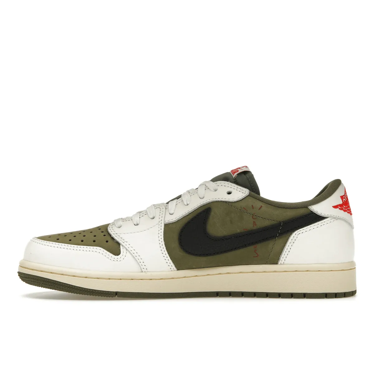 Breathable Material Nike Air Jordan 1 Retro Low OG SP Travis Scott Medium Olive