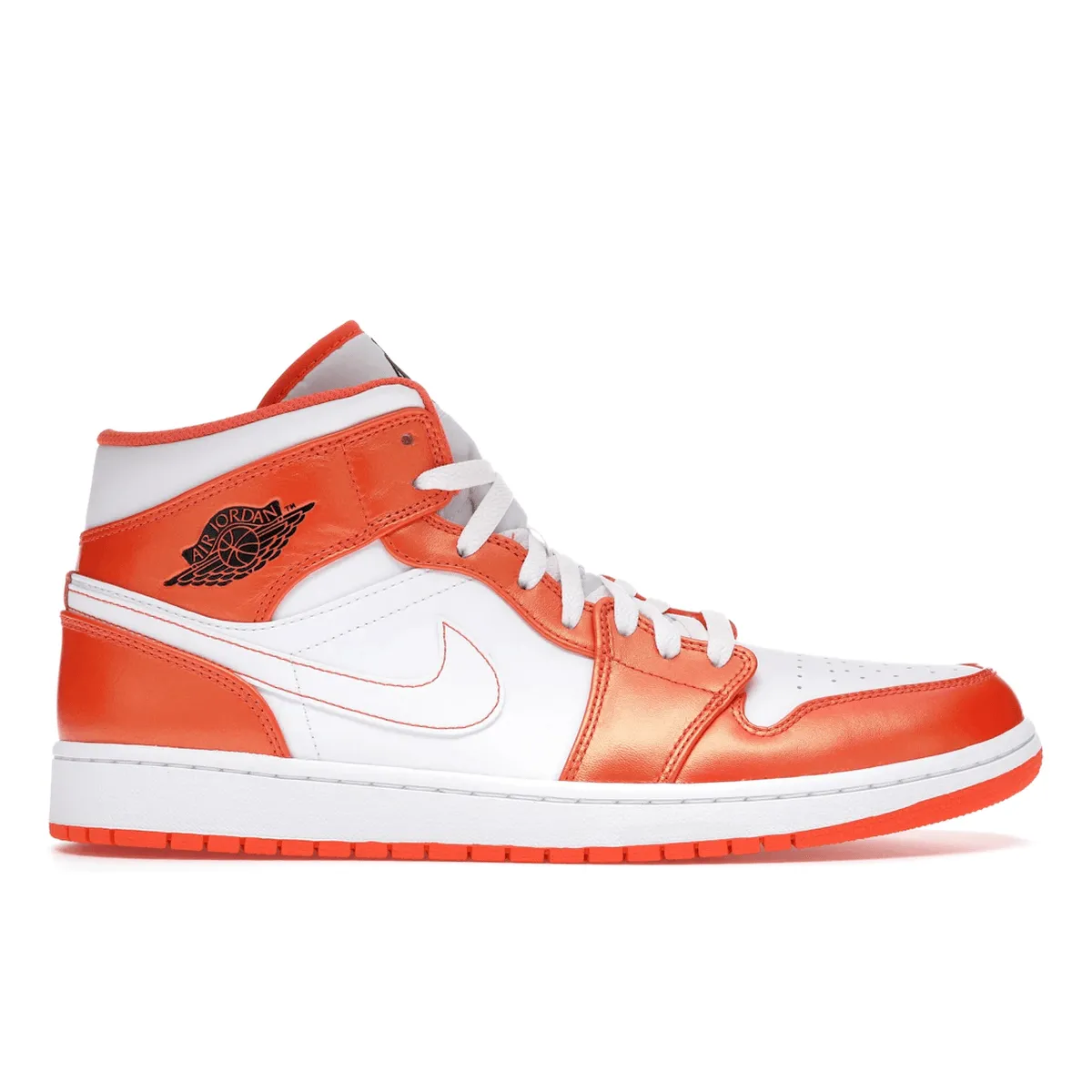 Breathable mesh upper Air Jordan 1 Mid Electro Orange