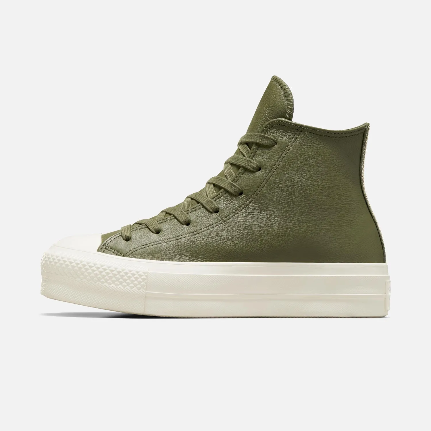 logo - engraved shoes Training efficiency Women's Converse Chuck Taylor Lift Platform Hi Olive Leather