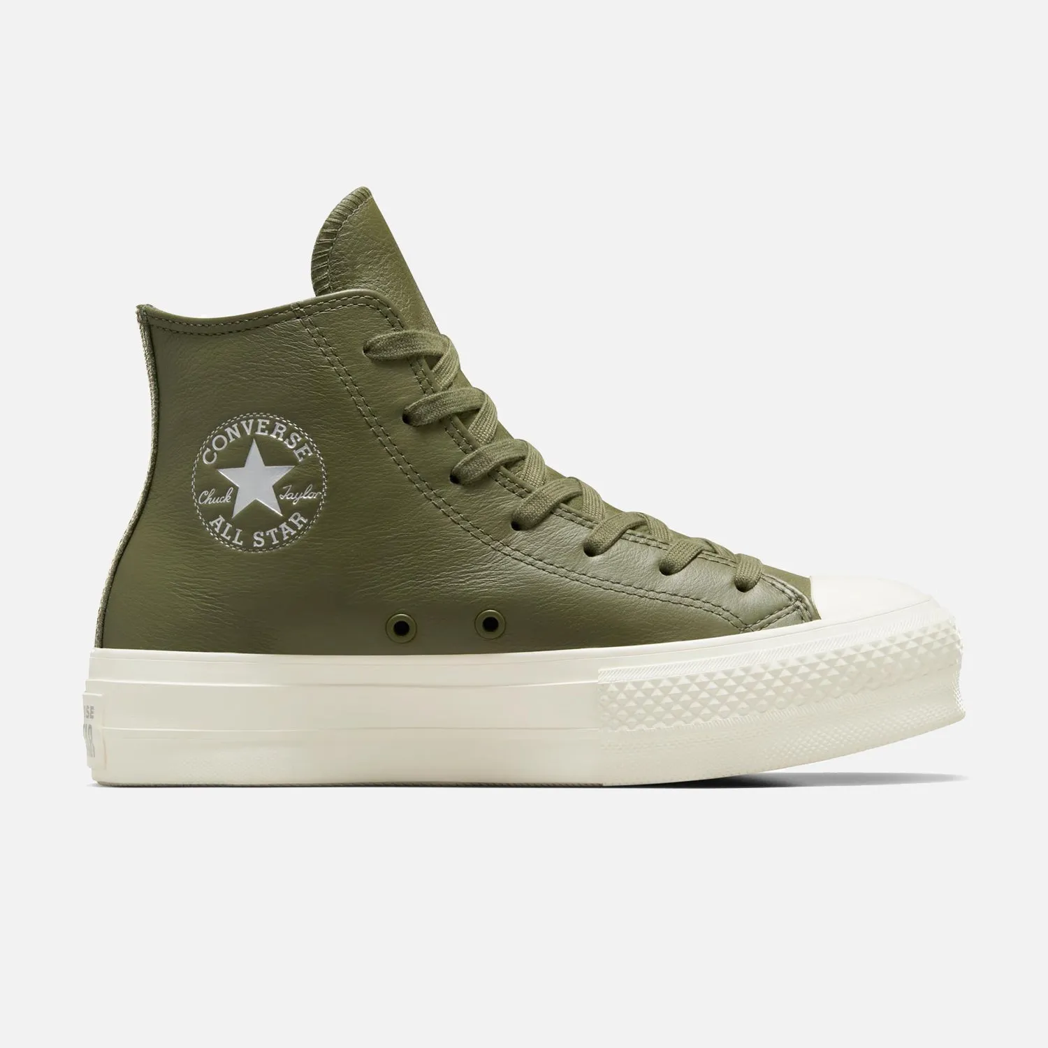 Breathable Ventilation System Women's Converse Chuck Taylor Lift Platform Hi Olive Leather