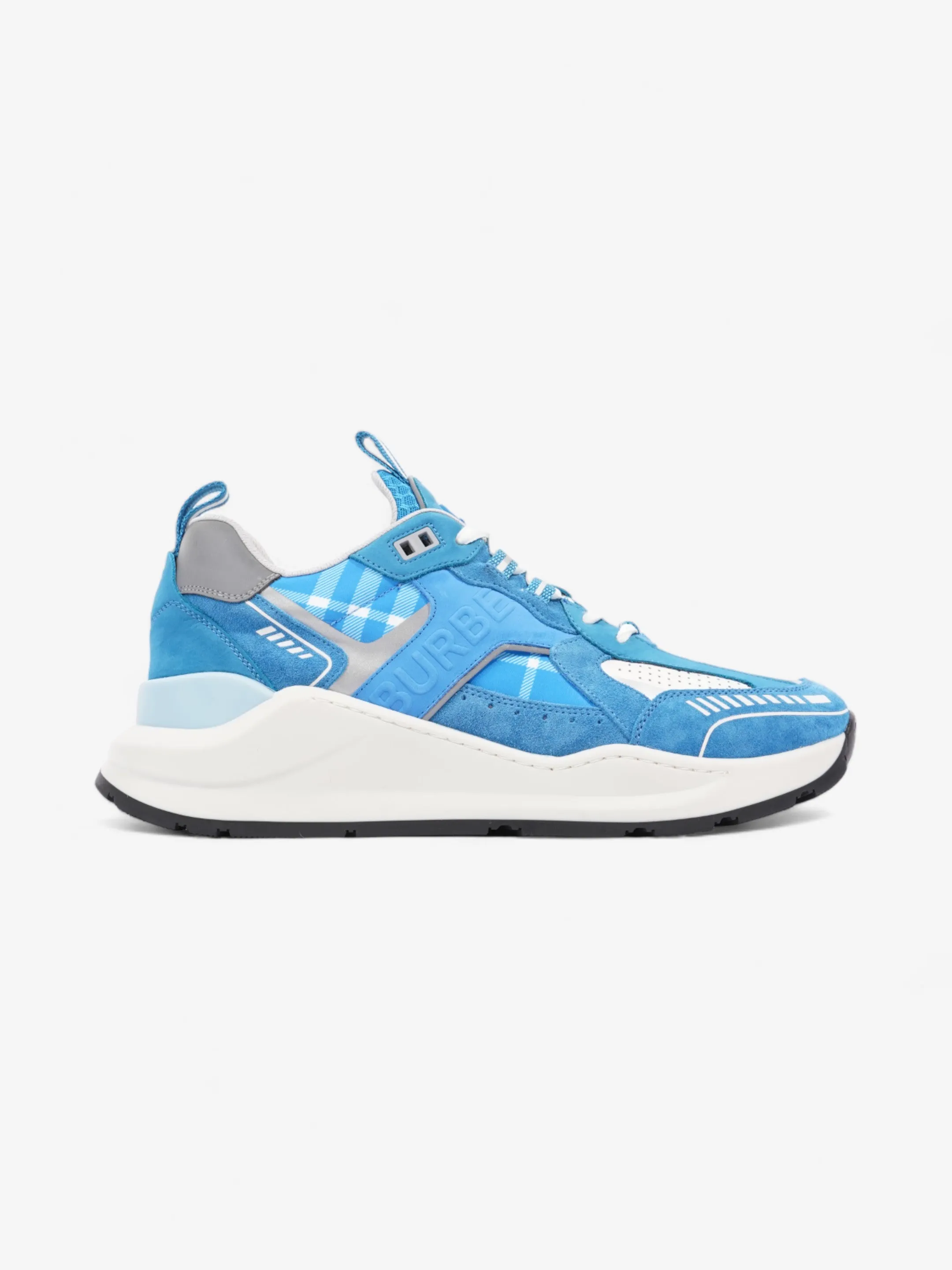 Burberry Sean Sneakers Blue  / White Suede EU 44 UK 10 Travel Easy
