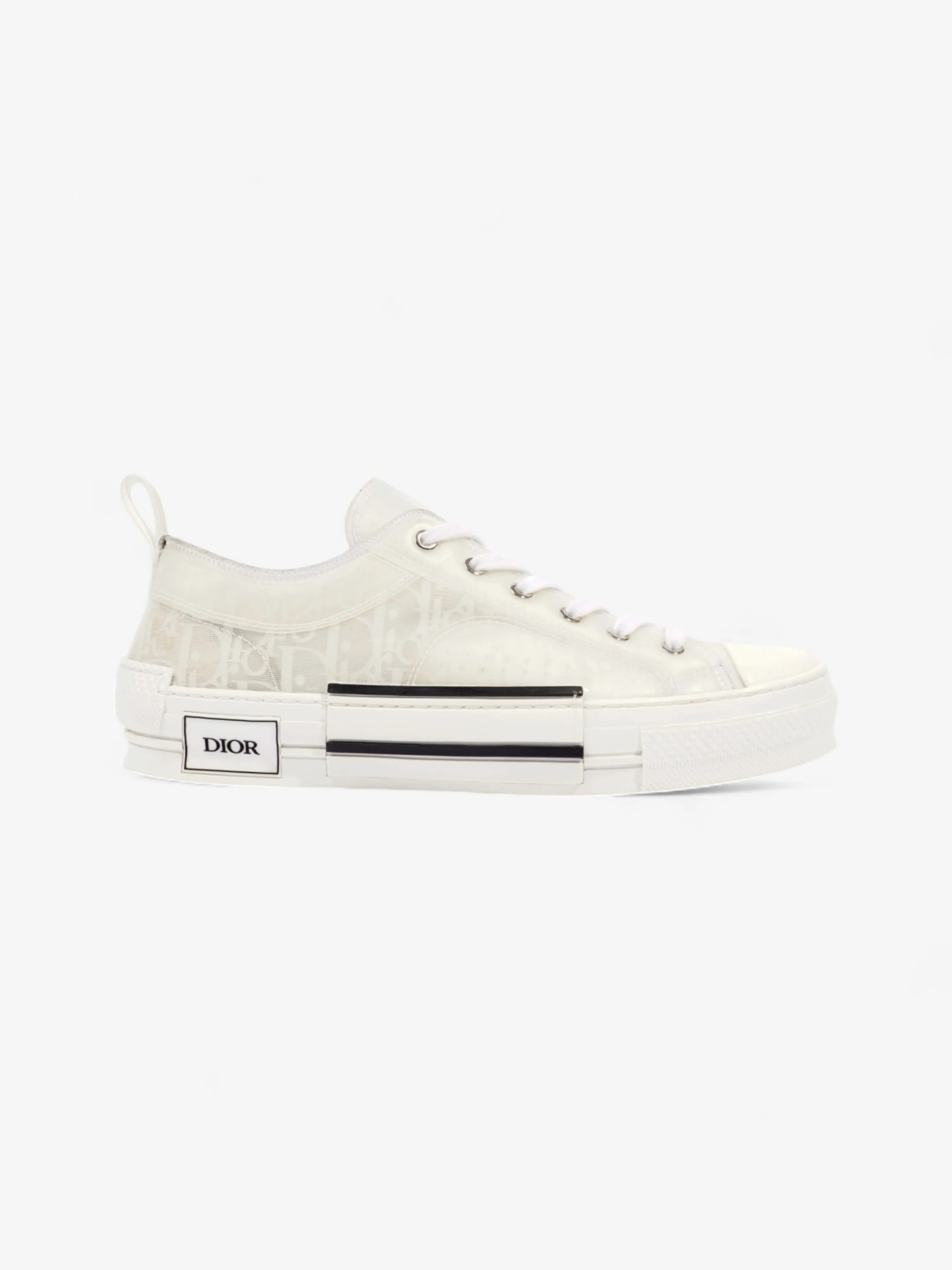 Casual Support Christian Dior B23 Low Top Sneaker White Canvas EU 44 UK 10