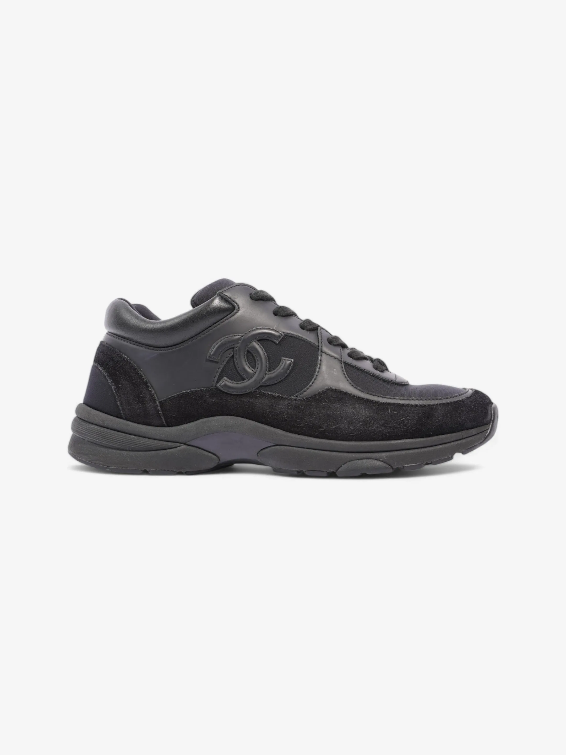 Chanel CC Logo Sneakers Black Suede EU 39 UK 6 Designer Style