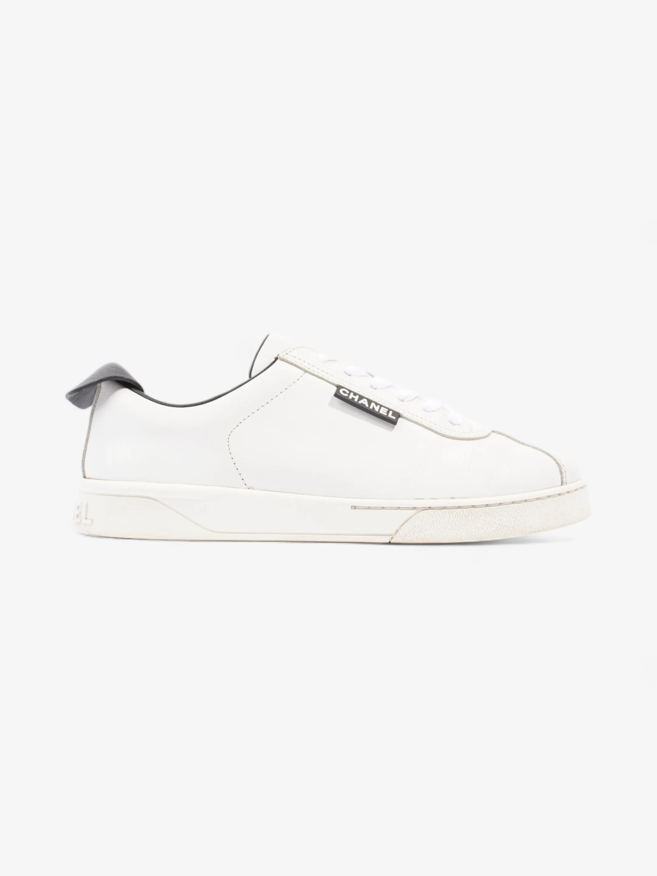 Chanel CC Logo Sneakers  White / Black Leather EU 38 UK 5 Go Further Form