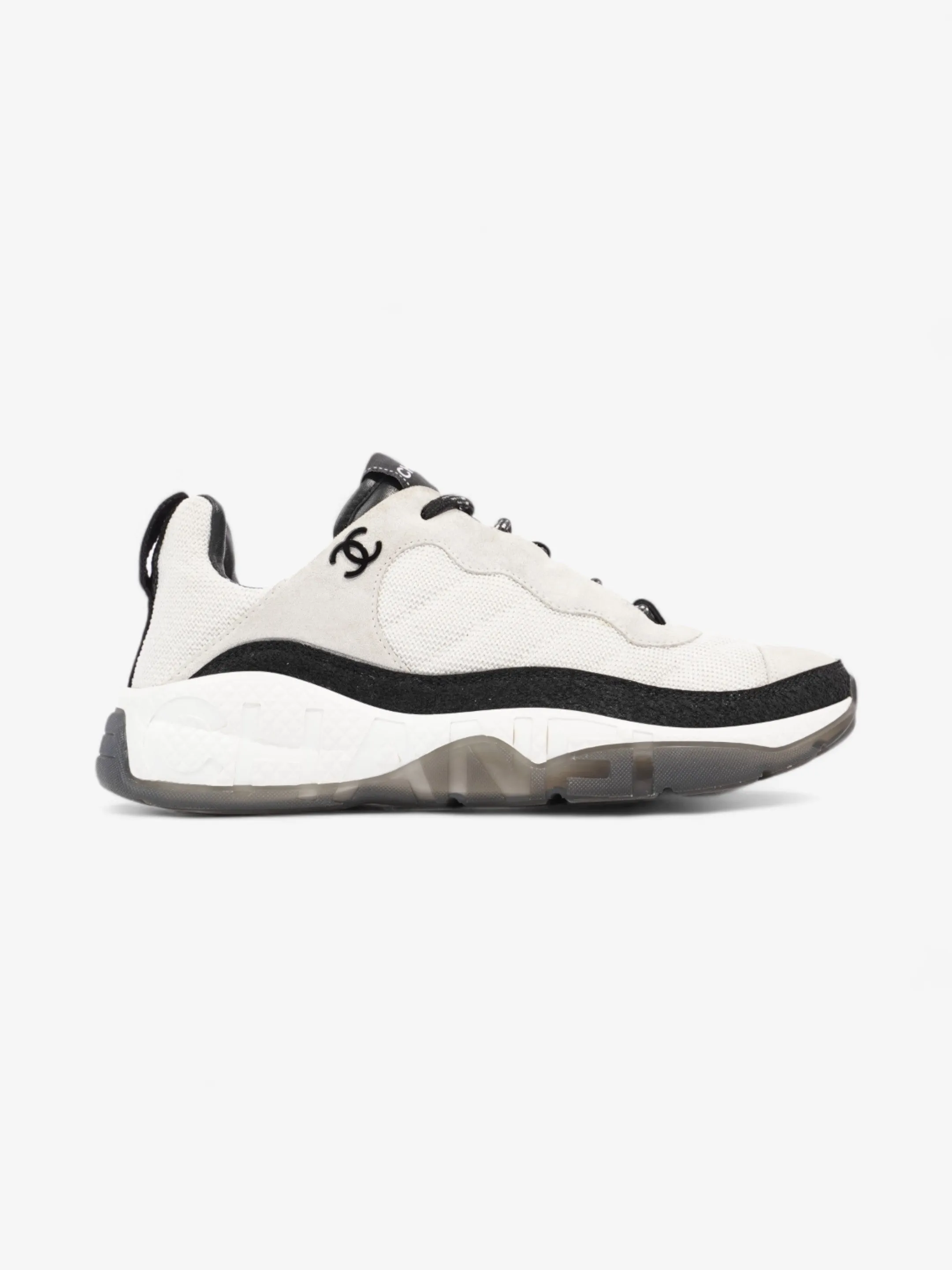Chanel CC Logo Sneakers  White / Black Mesh EU 38.5 UK 5.5 Durable Daily Use