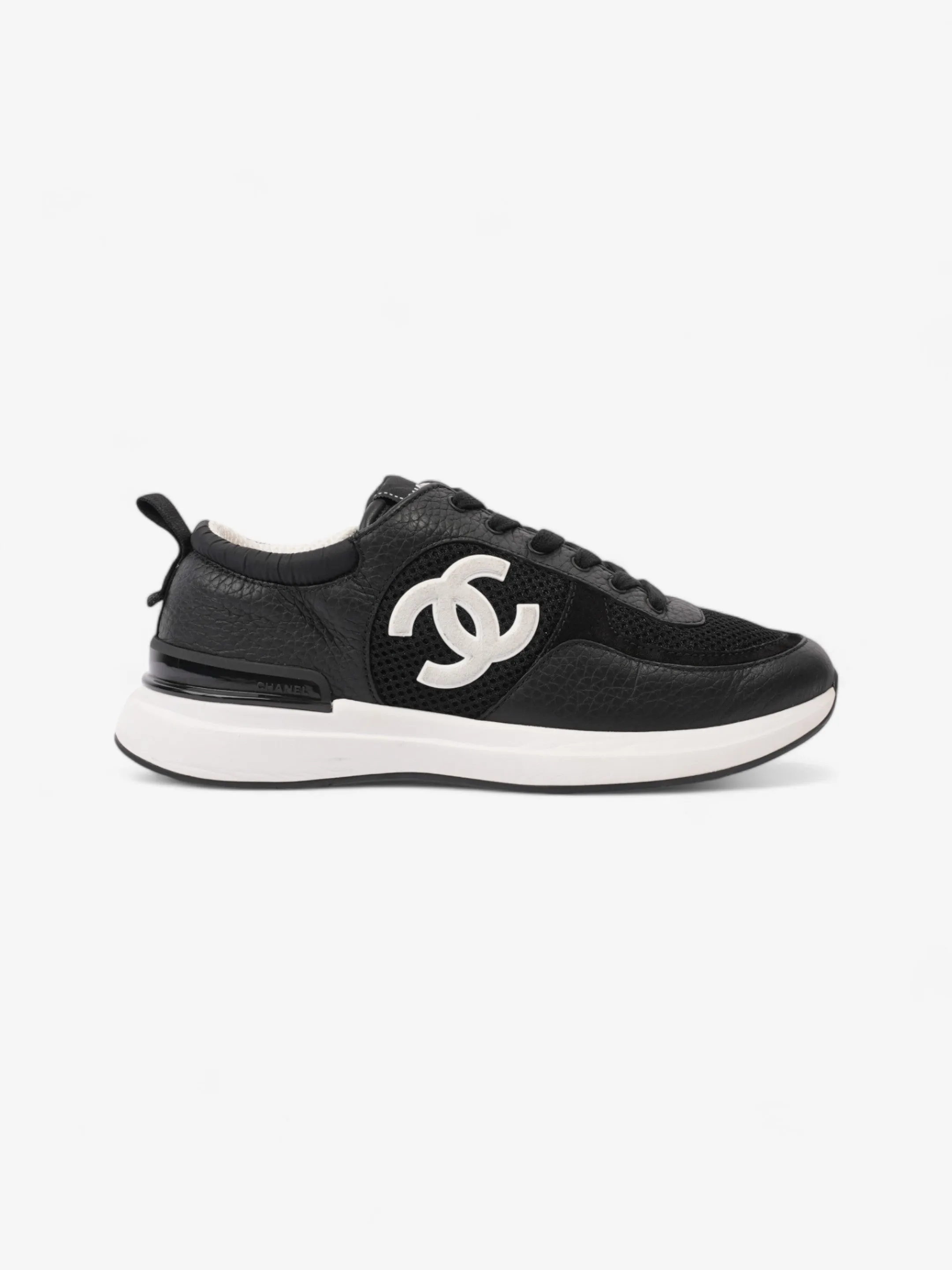 Chanel CC Sneakers Black / White Mesh EU 37.5 UK 4.5 slim