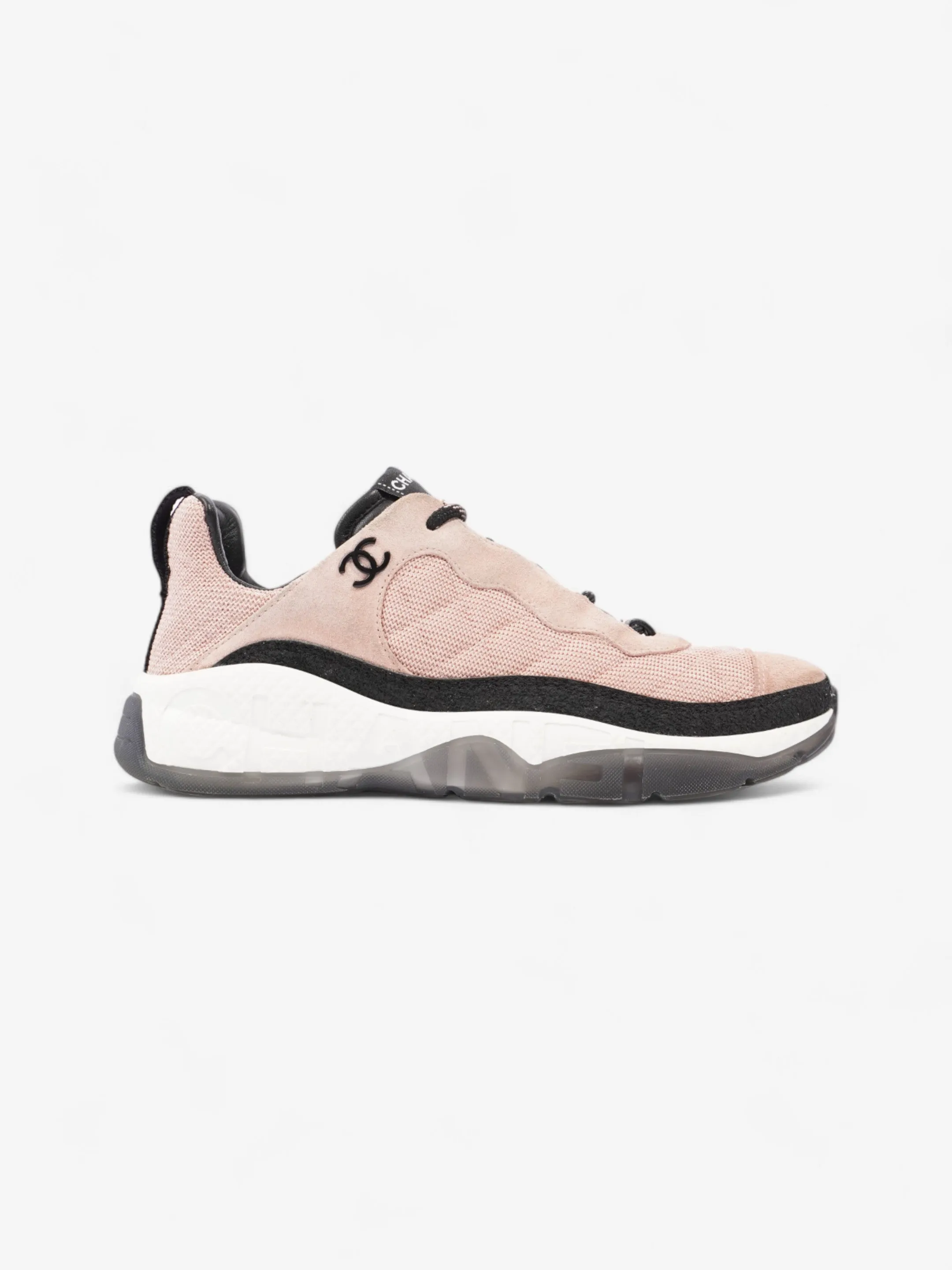 Chanel CC Sneakers Pink / Black Mesh EU 39 UK 6 Active Look