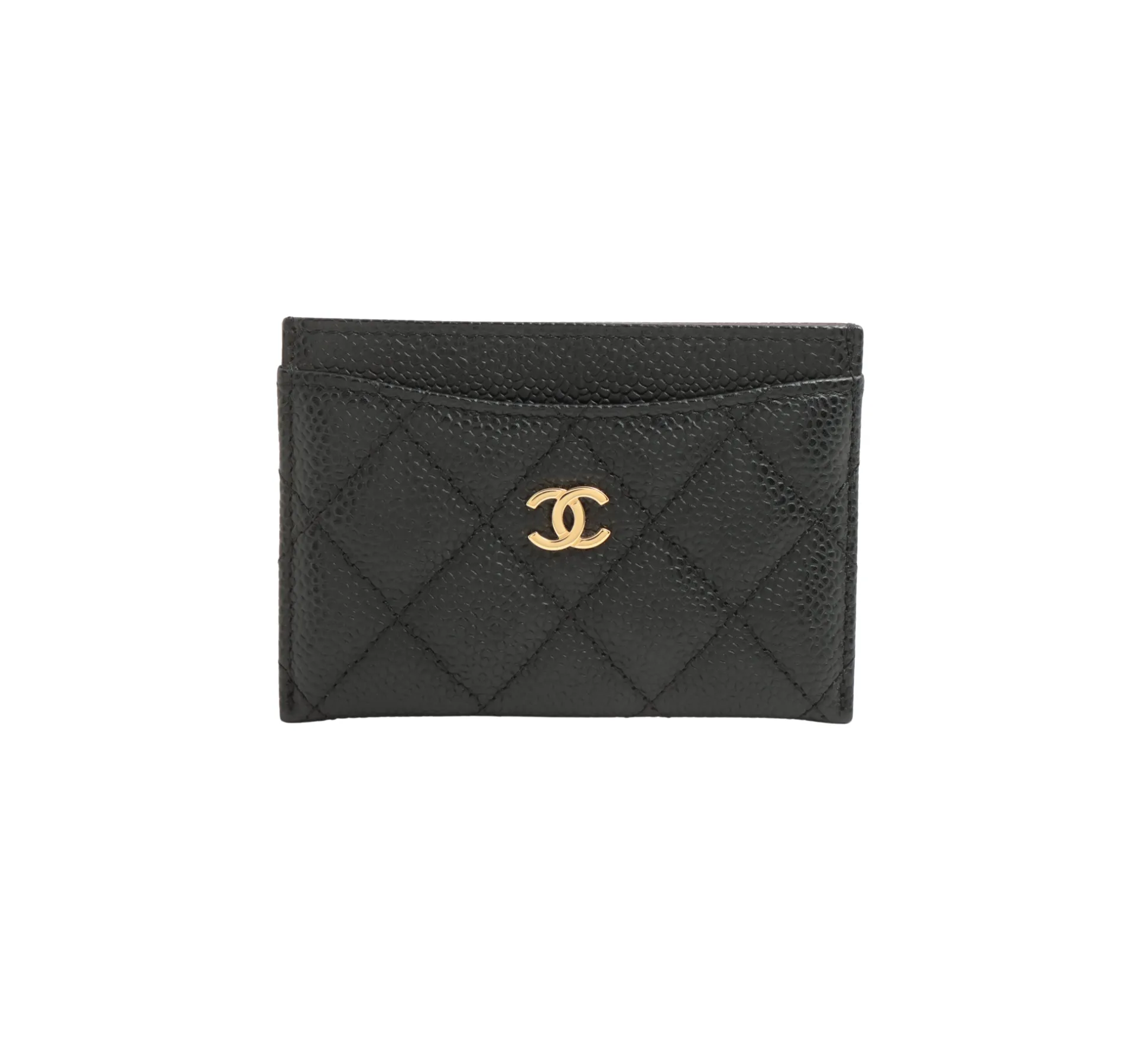 Chanel Flat Caviar Black Gold Cardholder Foot Friendly