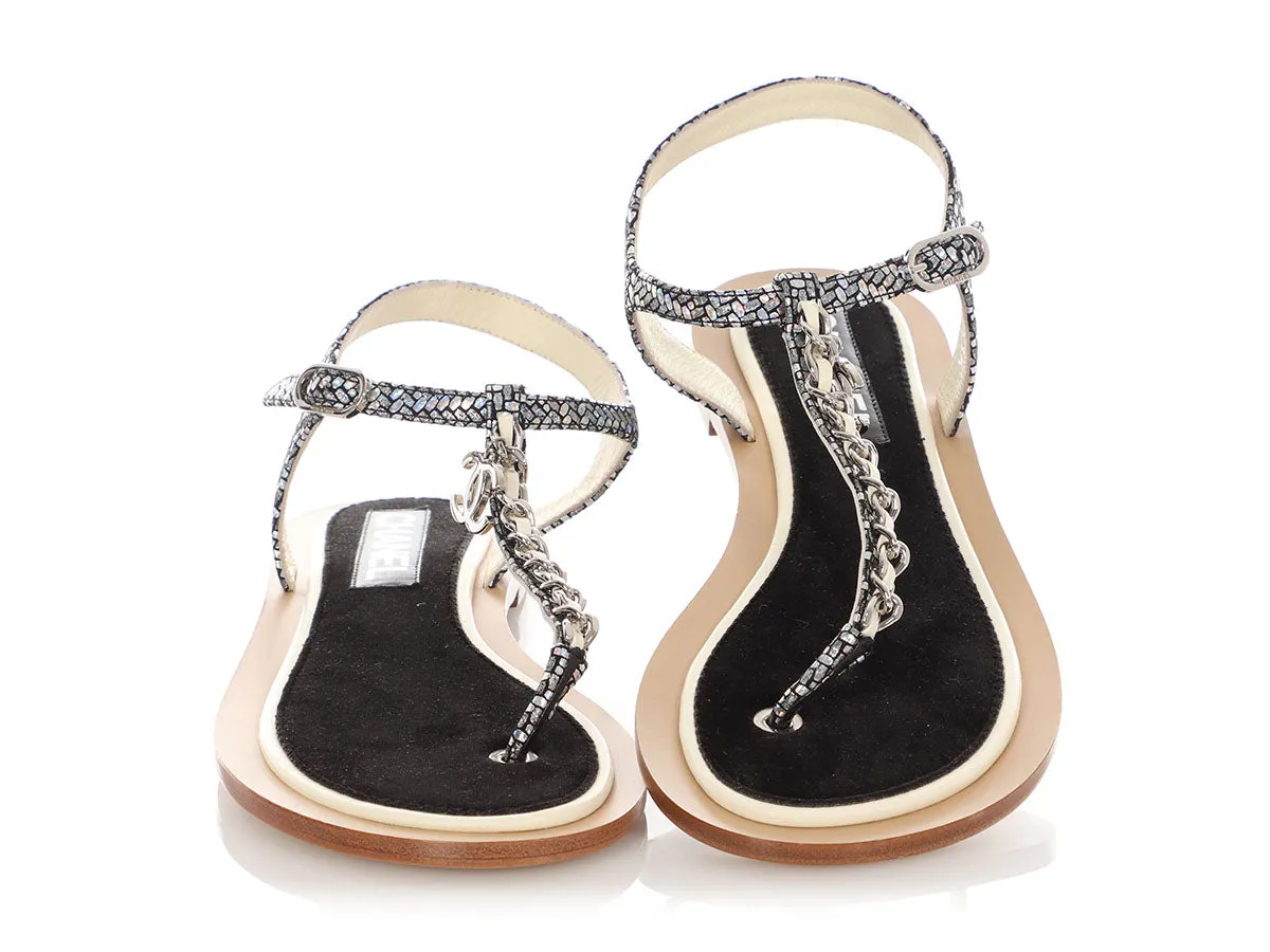 Chanel Holographic Thong Sandals Hands-Free Wear