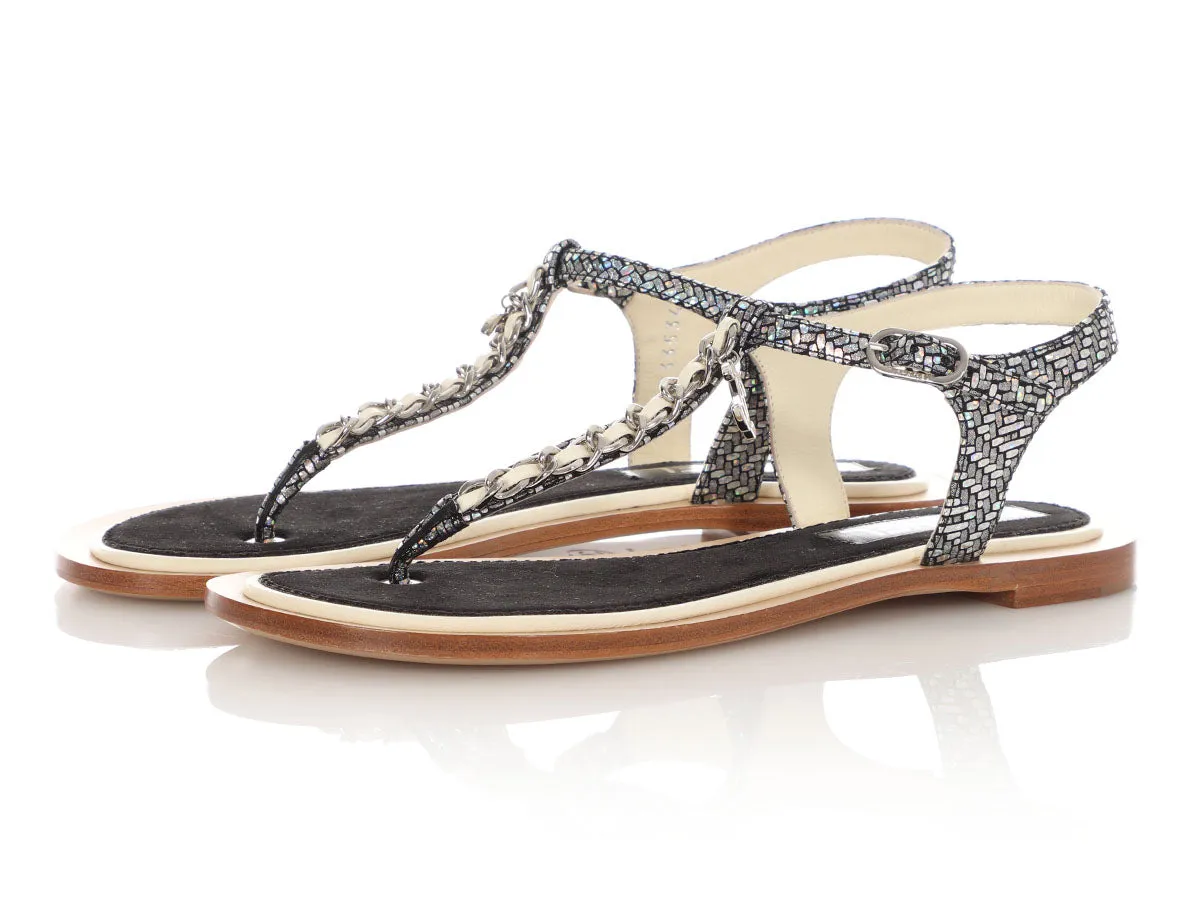 Chanel Holographic Thong Sandals Hands-Free Wear