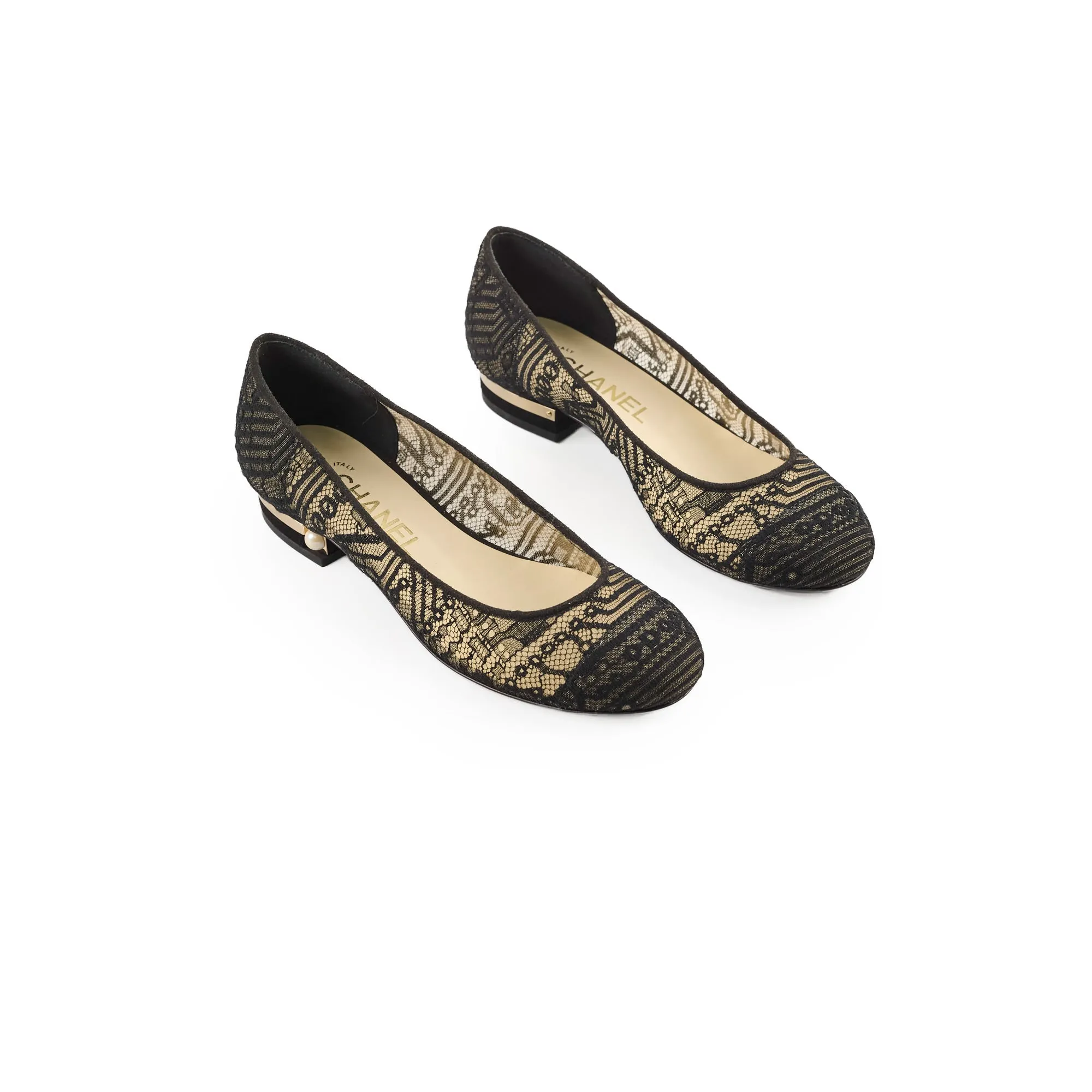Chanel Lace Ballet Flats Black Size 35.5 Everyday Basic