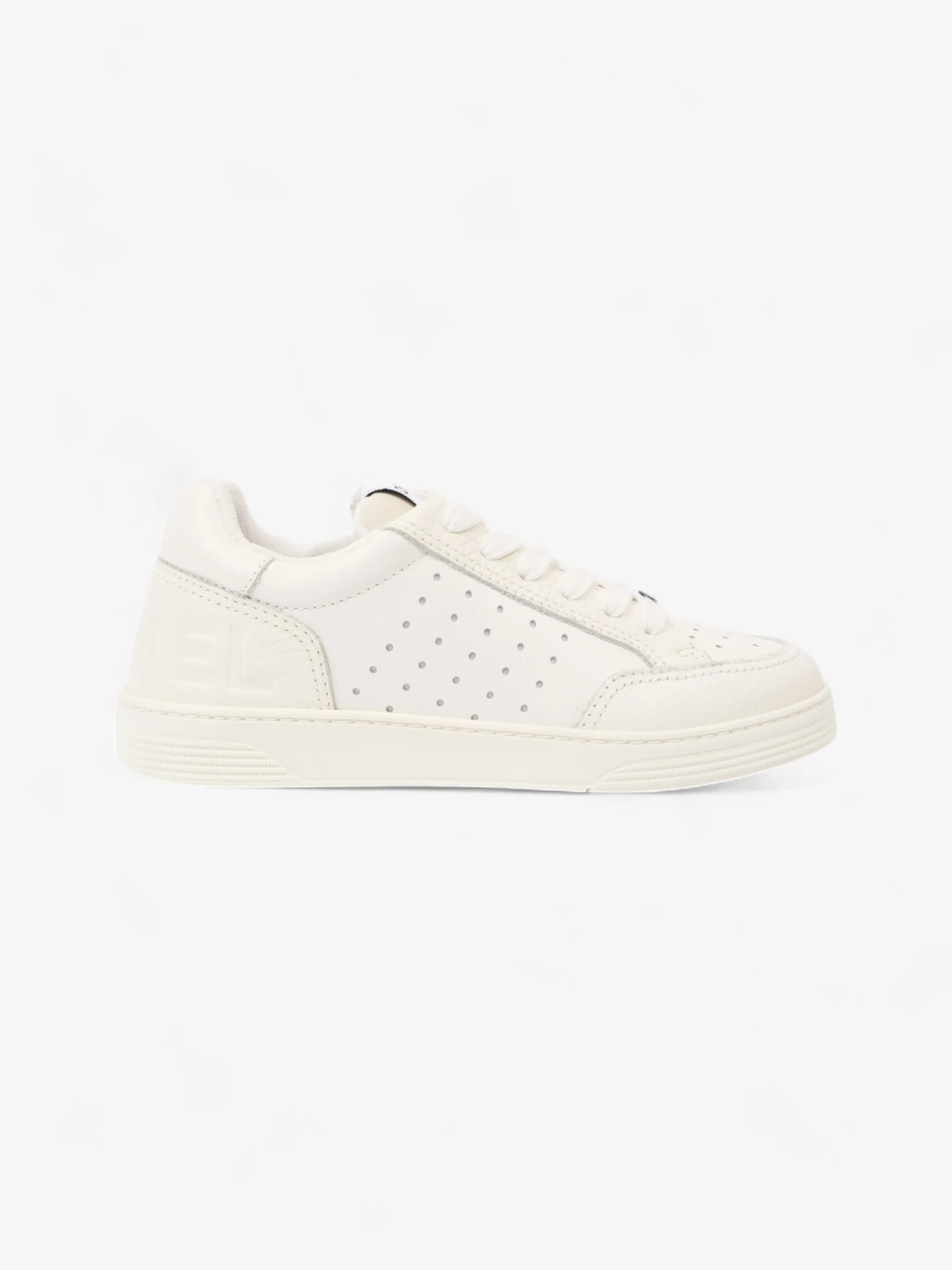 Chanel Perforated Low Top Sneakers White Leather EU 37 UK 4 Soft Glide