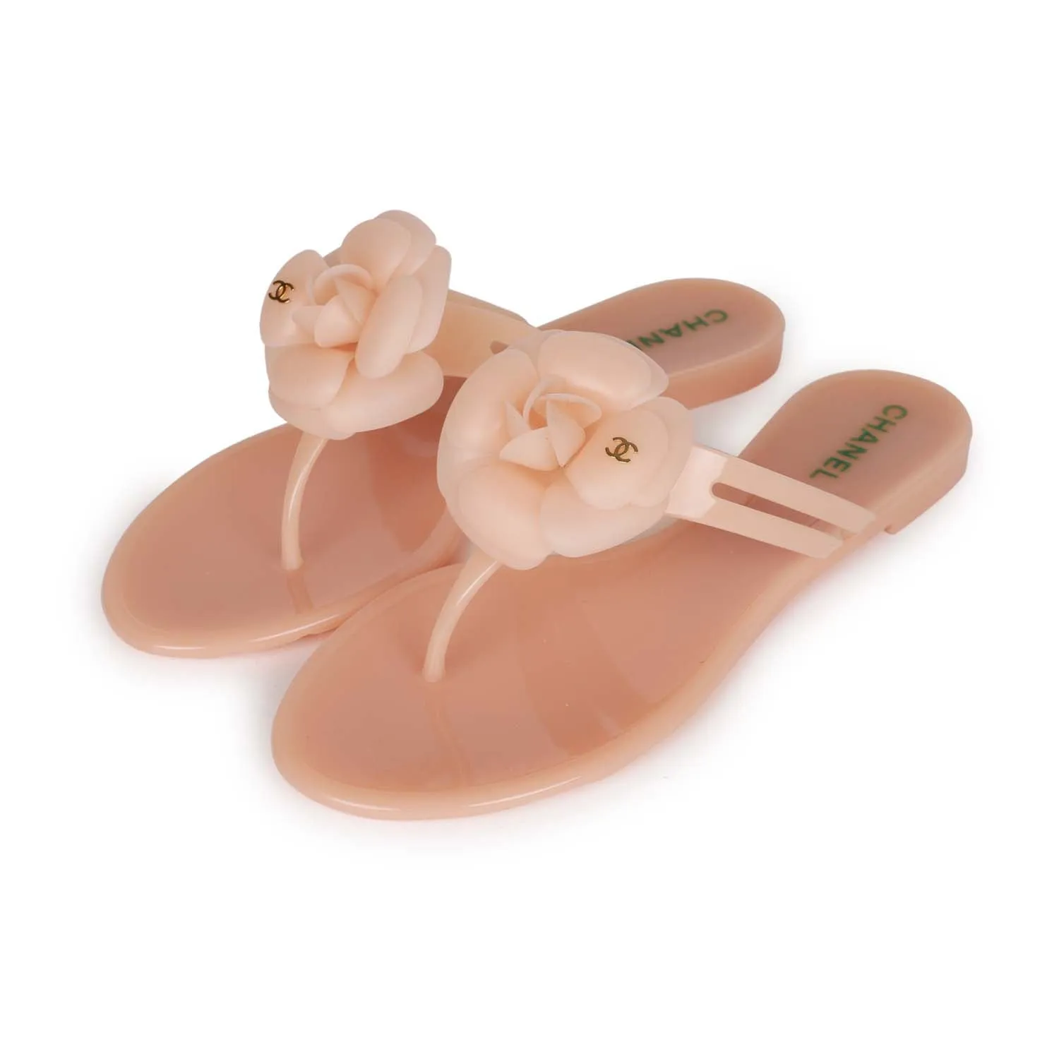 Chanel Pink Camellia Jelly Sandals 39 Everyday Relaxation