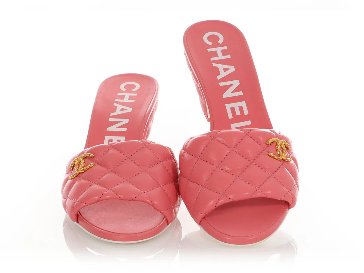 Chanel Pink Slide Sandals Designer Sandals Collection