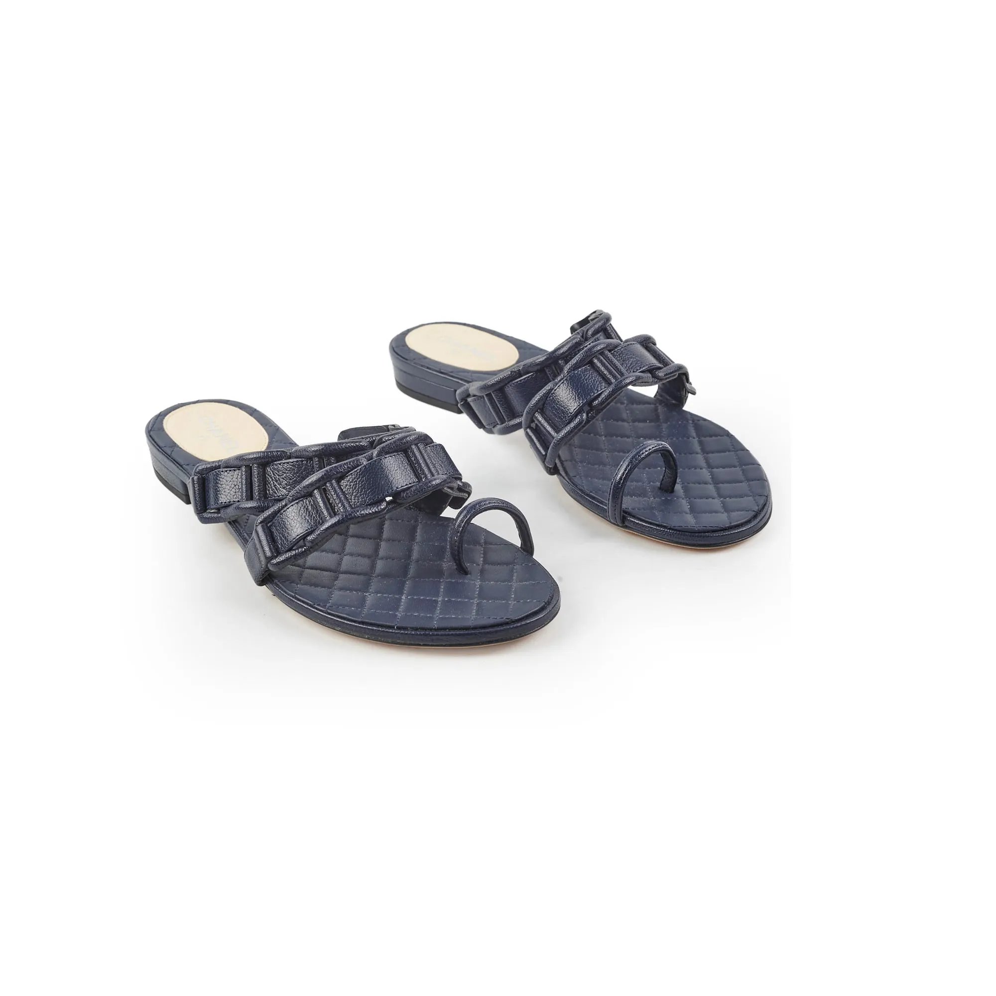 Chanel Sandals Navy Size 36 Straightforward Wear