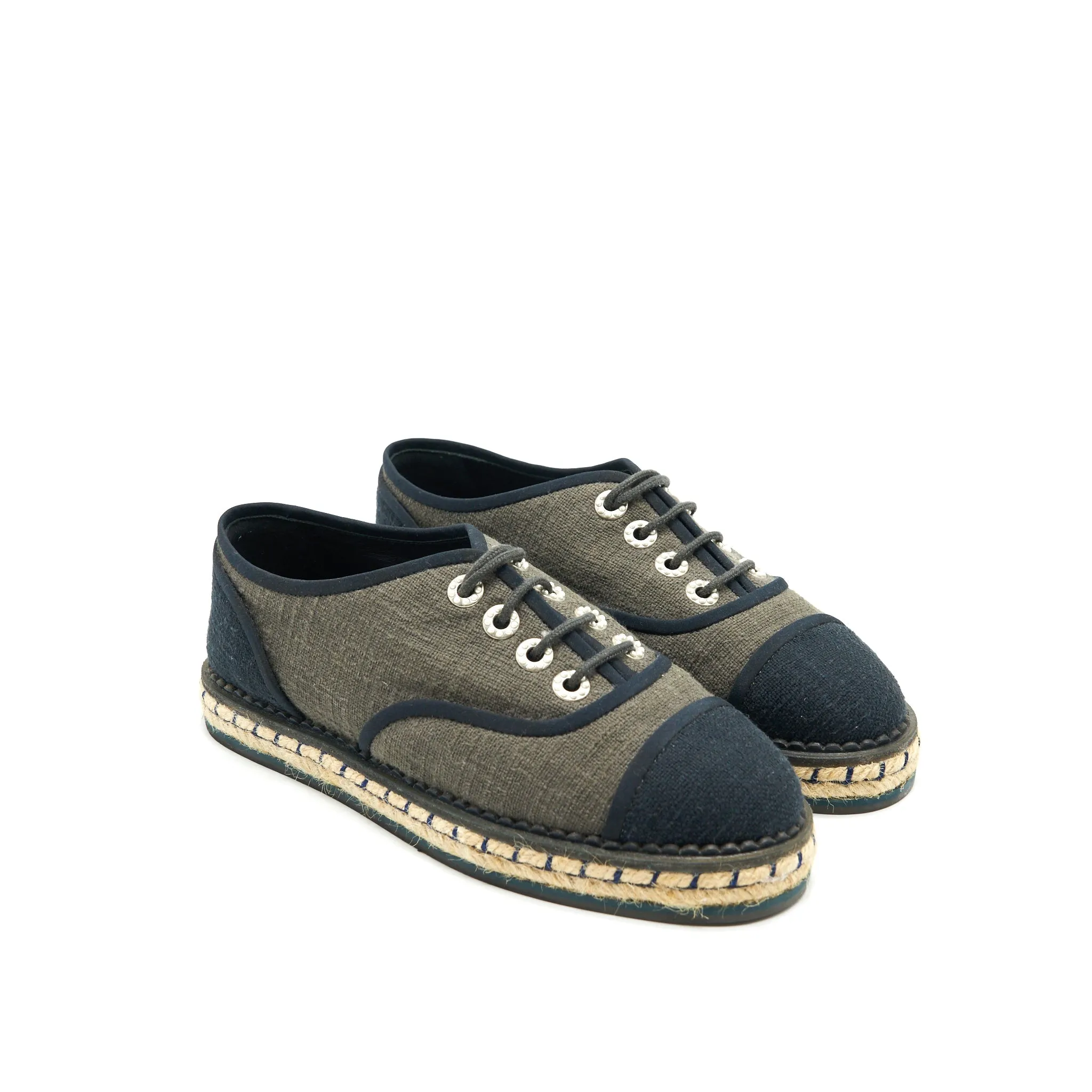 Chanel Size 36 Lace Up Shoes Fabric Synthetic Upper