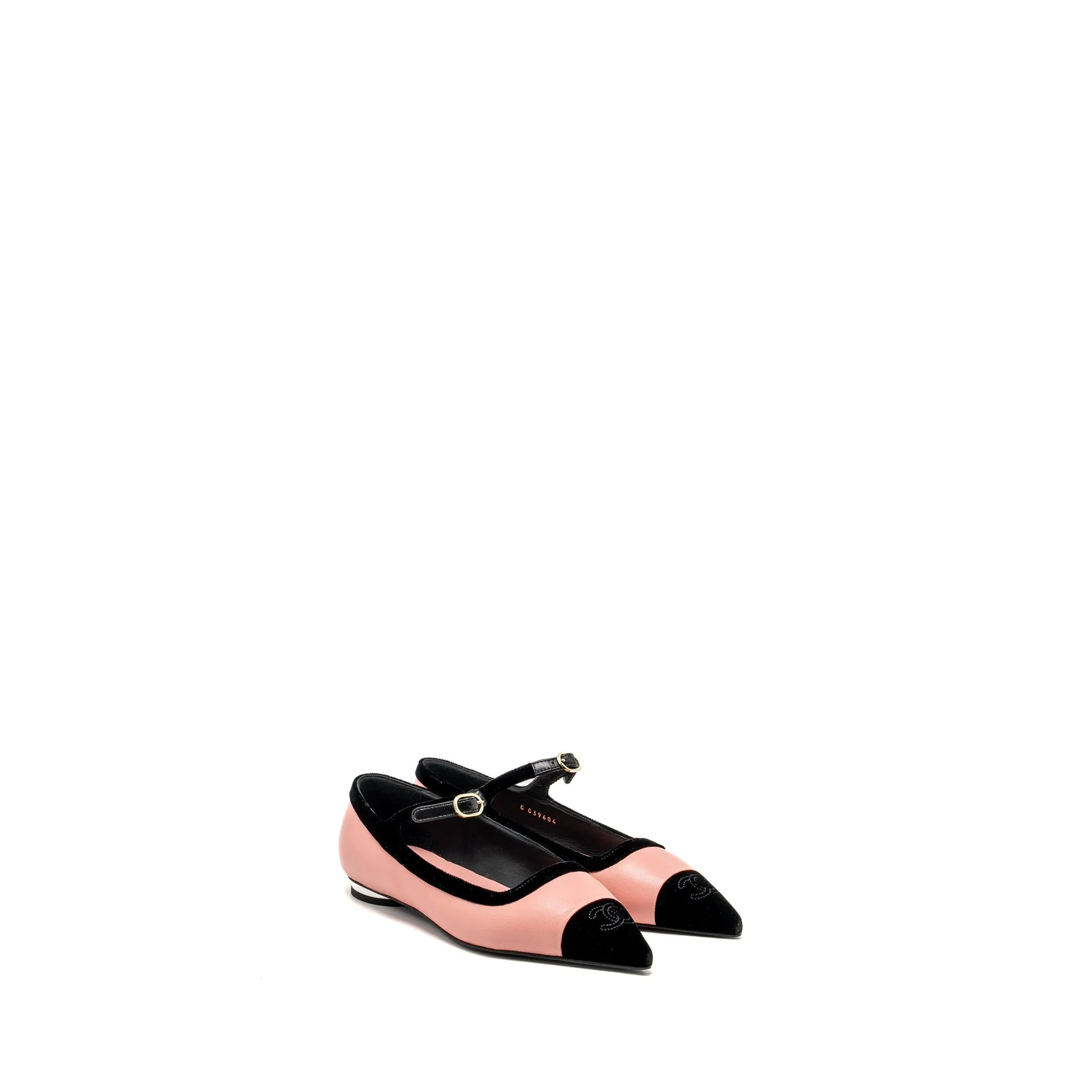 Chanel size 36.5 merry Janes shoes pink / black Icon-Style