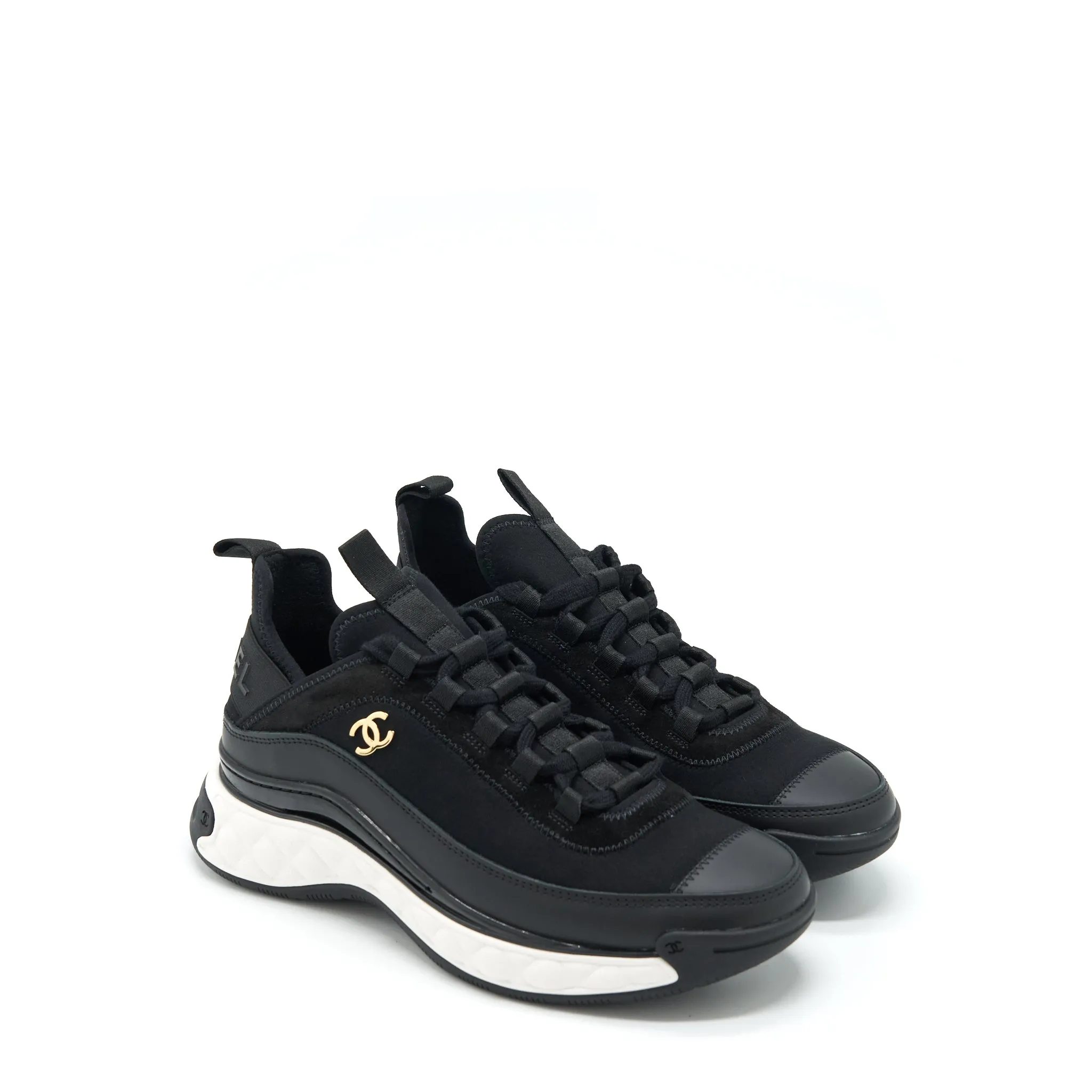 Chanel Size 36.5 Sport Trail Sneakers Black/White Contemporary ease