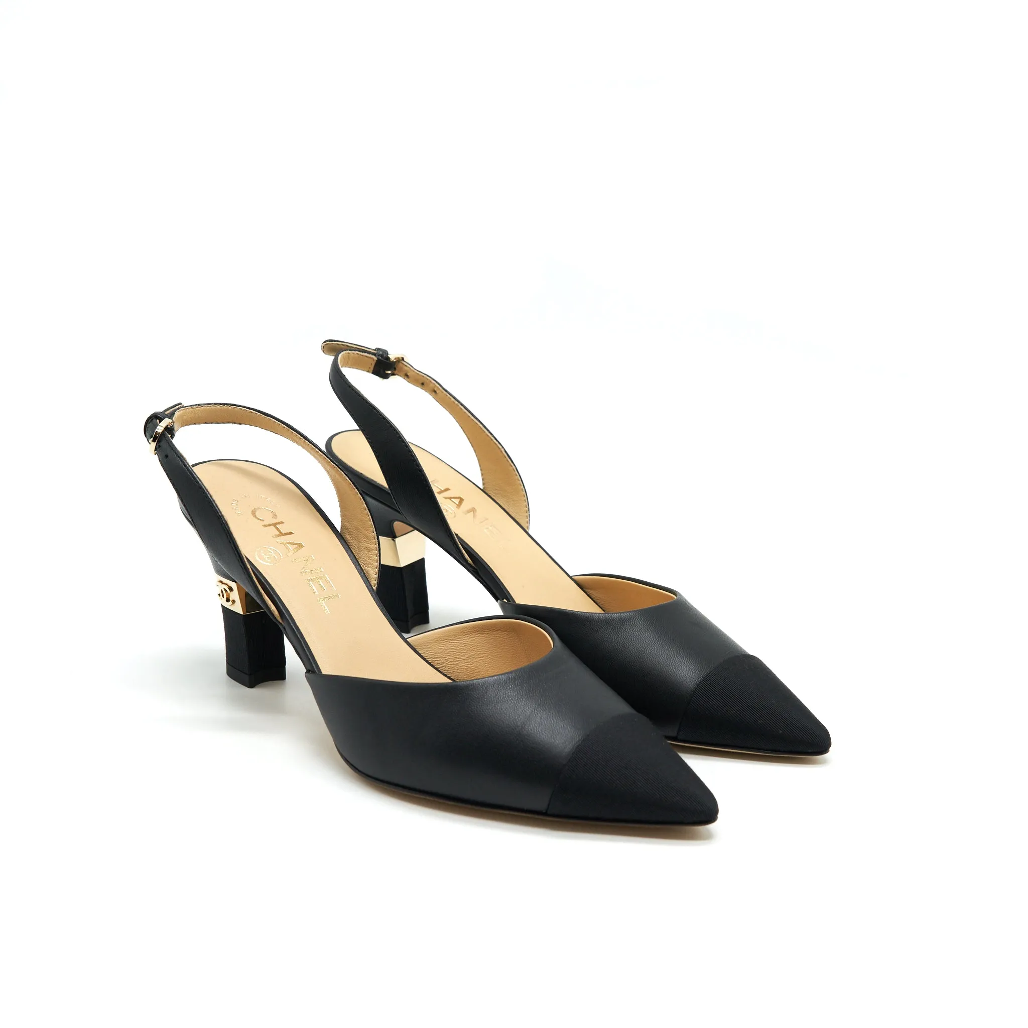 Chanel Size 36C Mid Heels Sling Back Breathable