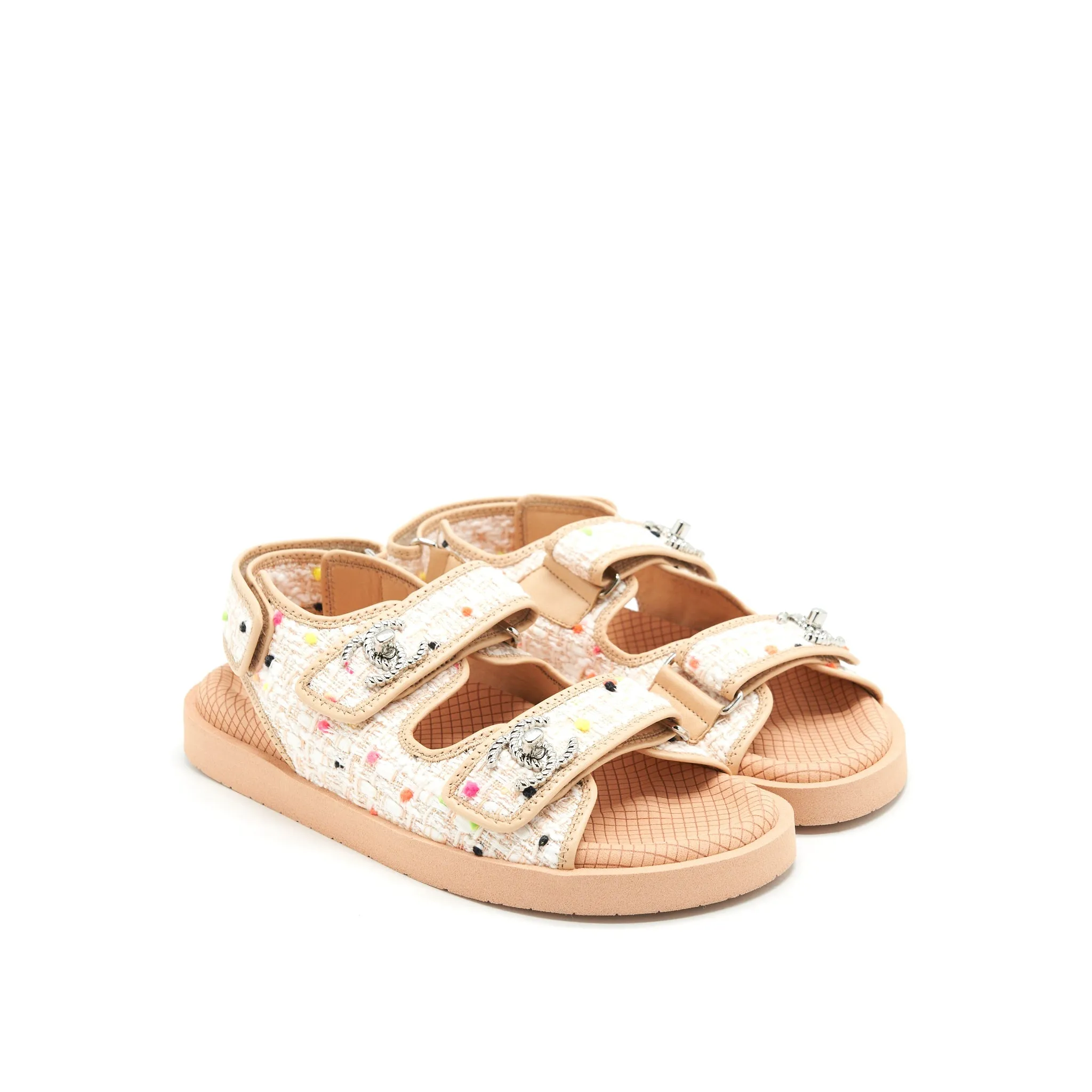 Chanel Size37 Dad Sandal Beige Designer Footwear