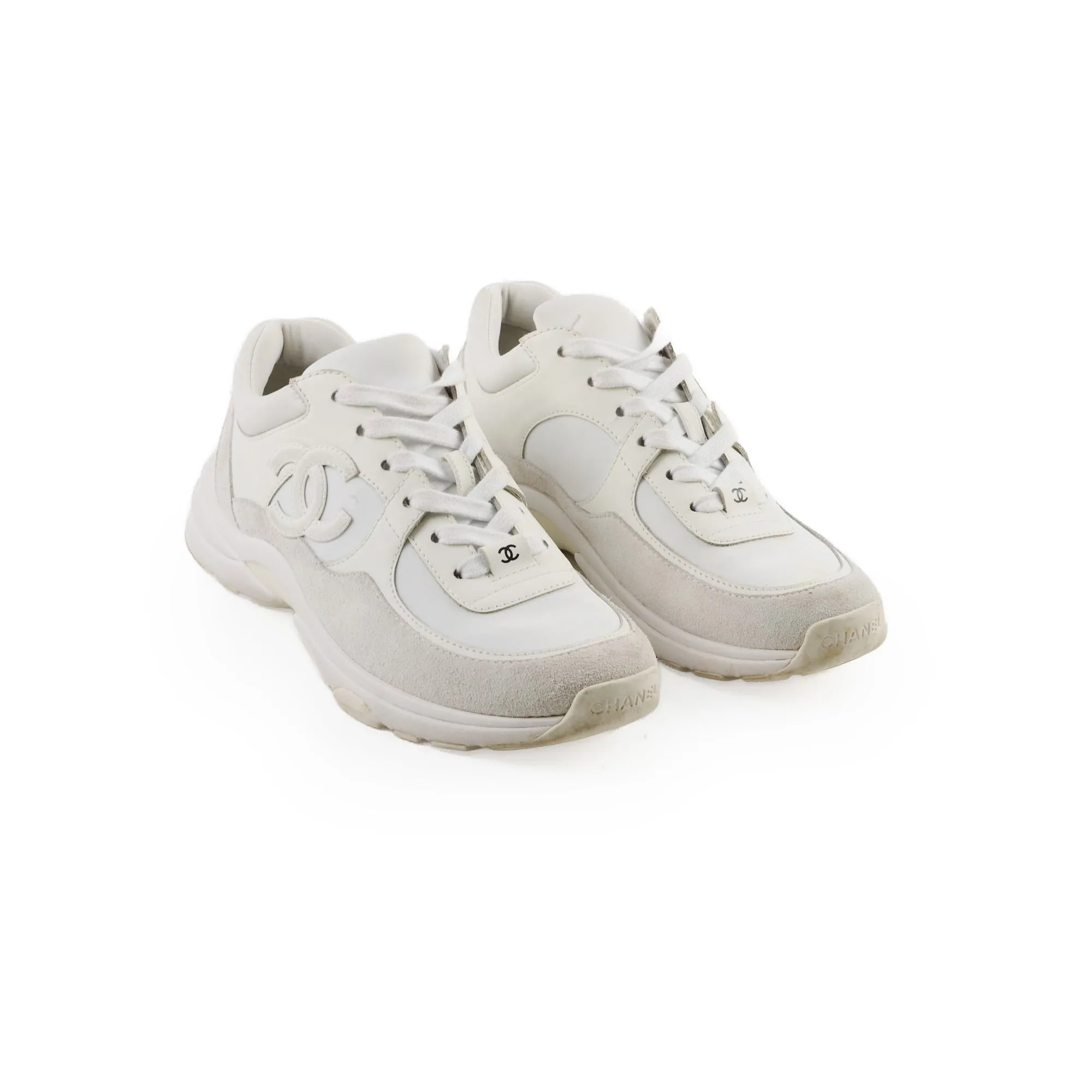 Chanel White Sneakers Size 36.5 Smooth Comfort