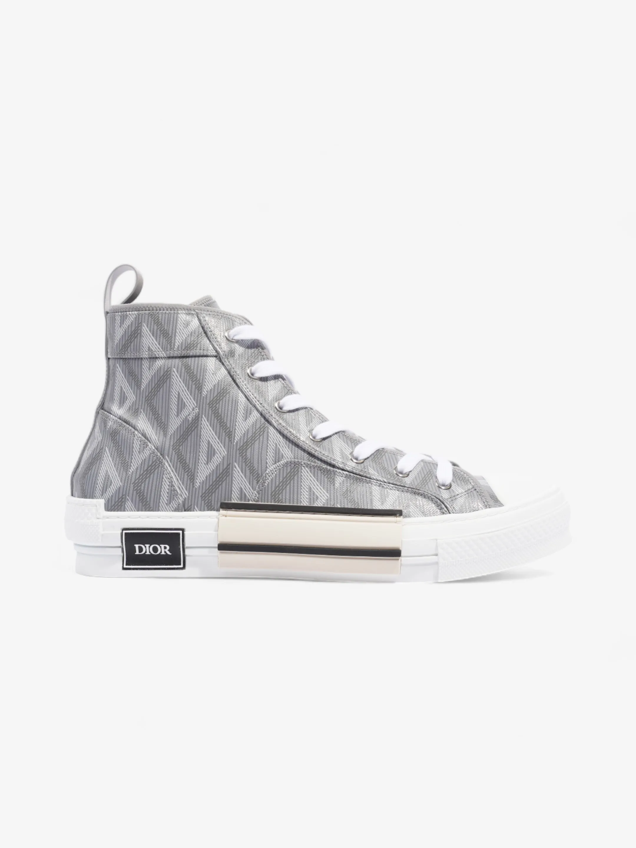 Christian Dior B23 CD Diamond Sneakers Grey / White Canvas EU 44 UK 10 All-weather flair