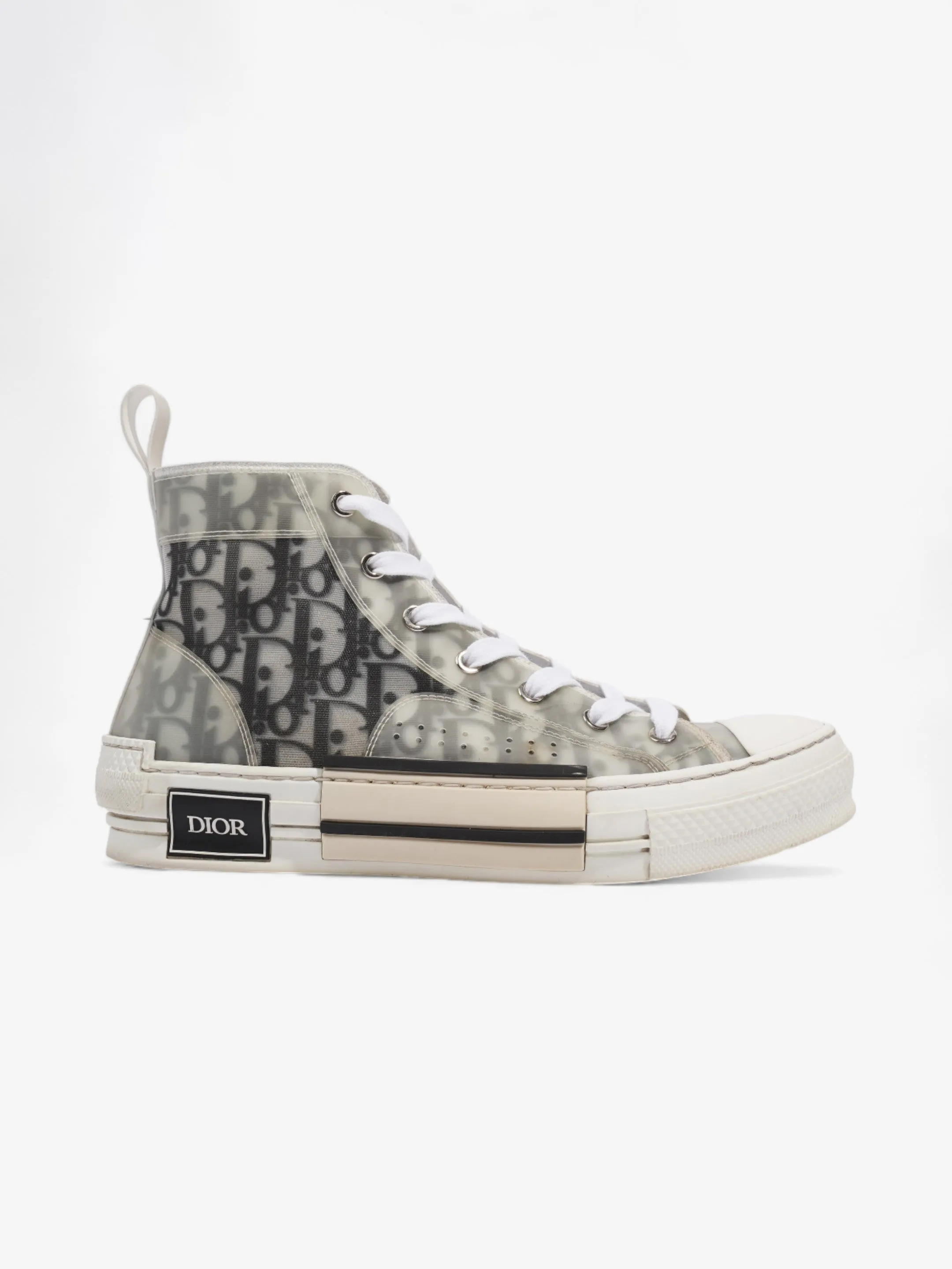 Christian Dior B23 High Top Sneaker White / Black PVC EU 40.5 UK 7.5 Cool Touch Finish
