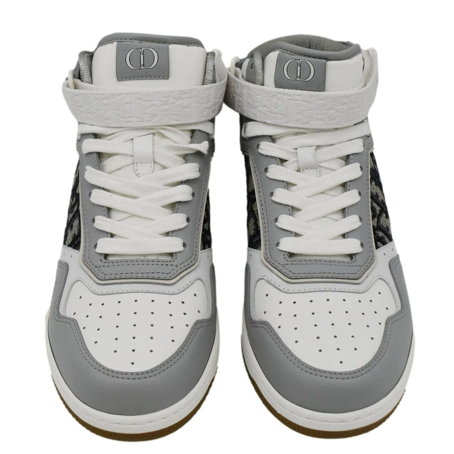 CHRISTIAN DIOR B27 Mid Top Oblique Galaxy Perforated Sneakers Grey Long Step