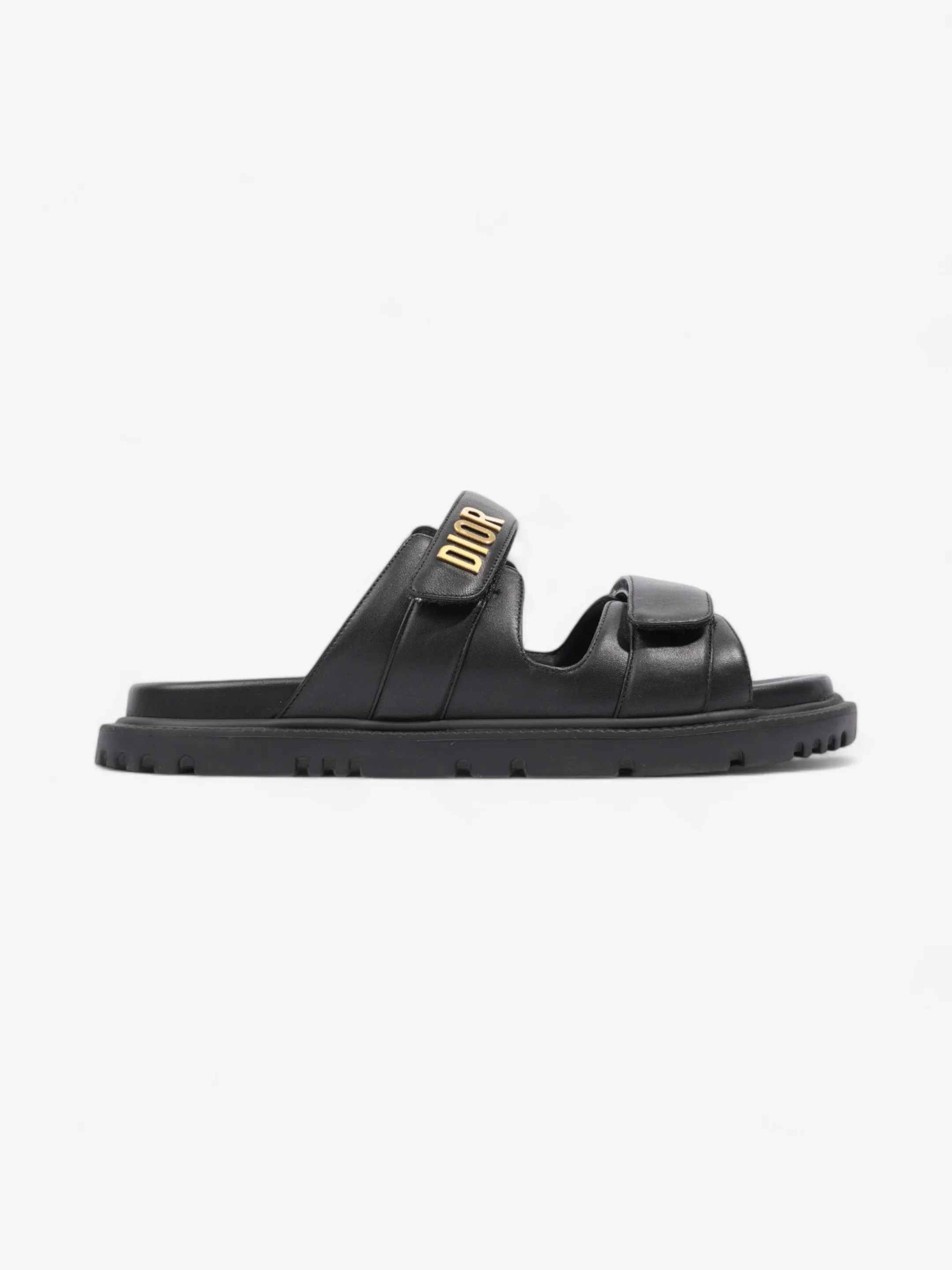 Christian Dior Dioract Sandals Black / Gold Leather EU 41 UK 8 Zero Weight