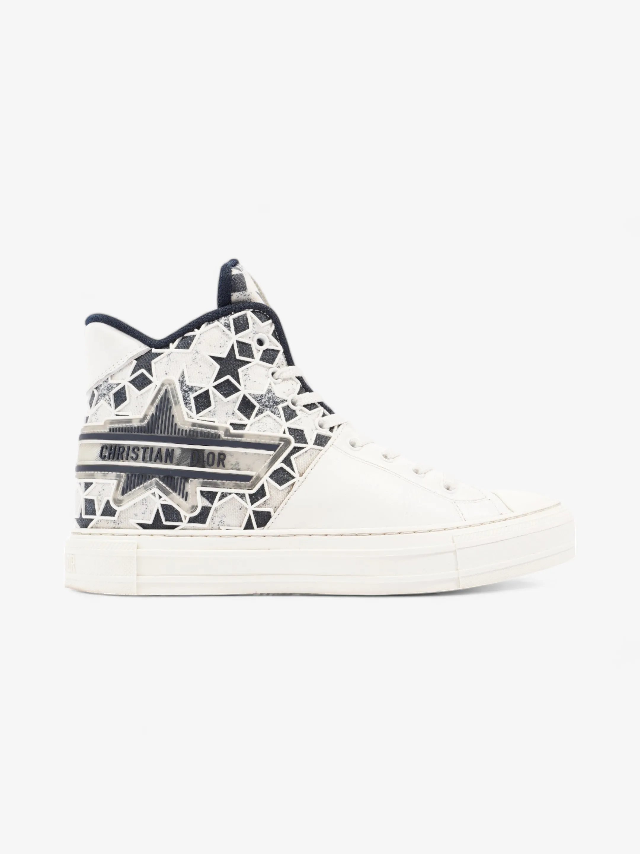 Christian Dior Walk'n'Dior Star Sneakers White / Navy Leather EU 41 UK 7 Reliable Support