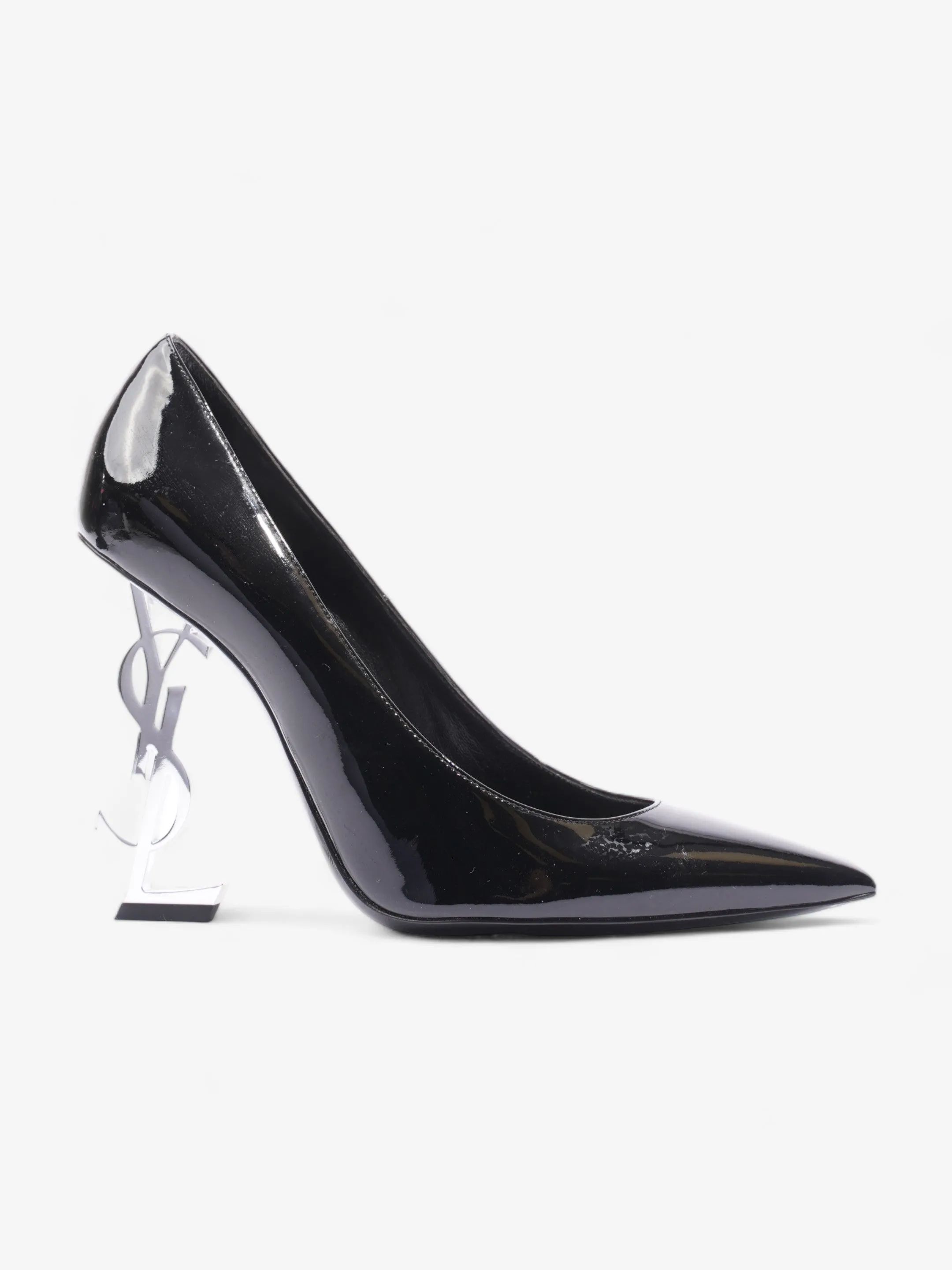 Chunky Platform Heels Saint Laurent Opyum Heels 110 Black Patent Leather EU 40.5 UK 7.5